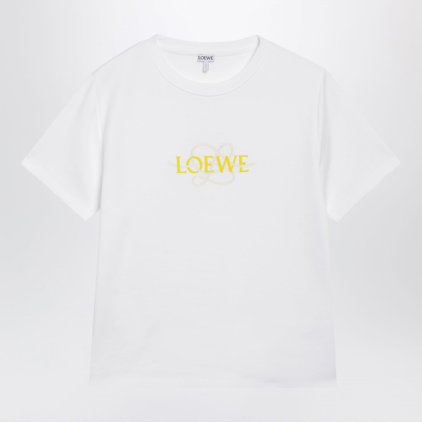 Loewe White Cotton T-Shirt With Embroidered Logo Women LOEWE