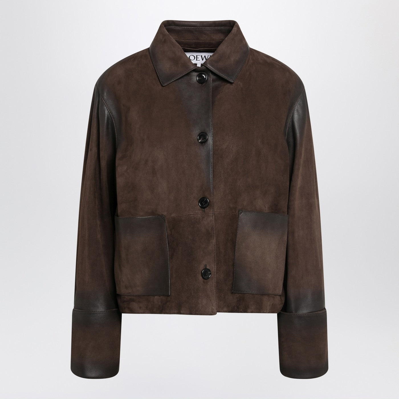 Loewe Brown Delave-Effect Lamb Nappa Jacket Women LOEWE