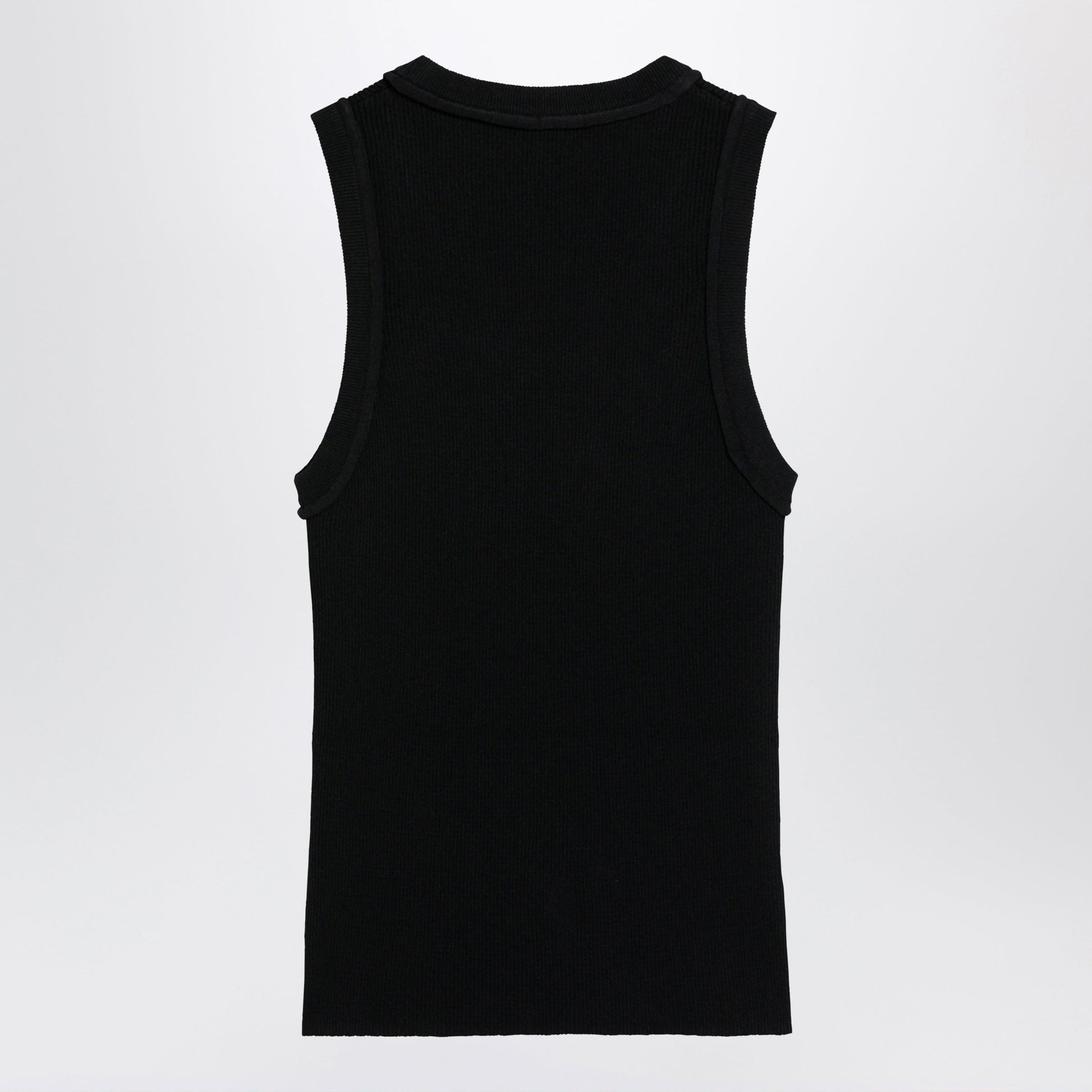 Loewe Black Ribbed Anagram Tank Top In Viscose Women LOEWE