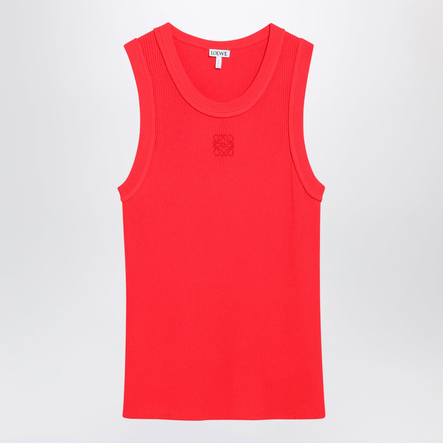 Loewe Anagram Ribbed Stretch Viscose Tank Top In Red Women LOEWE