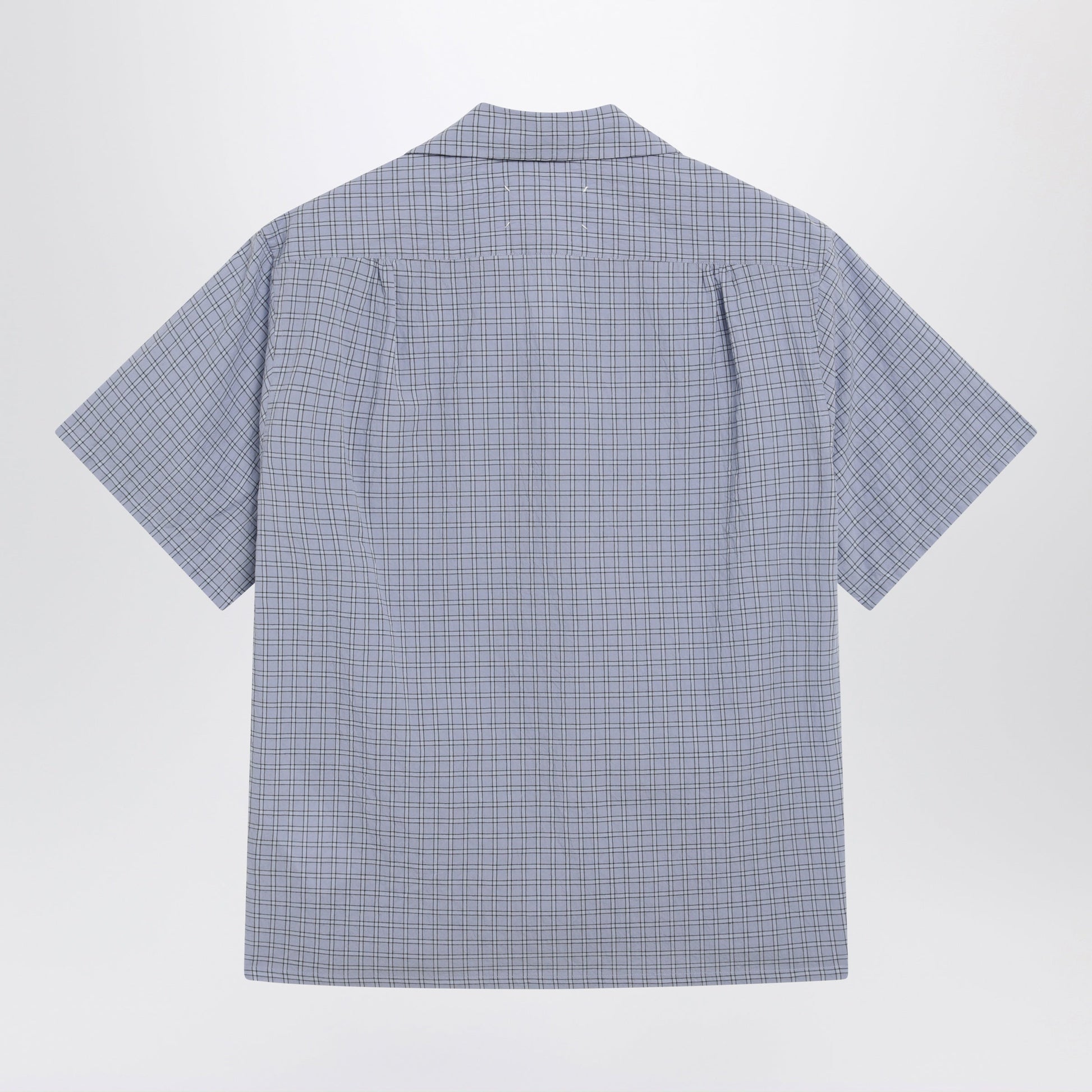 Maison Margiela Light Blue Check Bowling Shirt Men MAISON MARGIELA