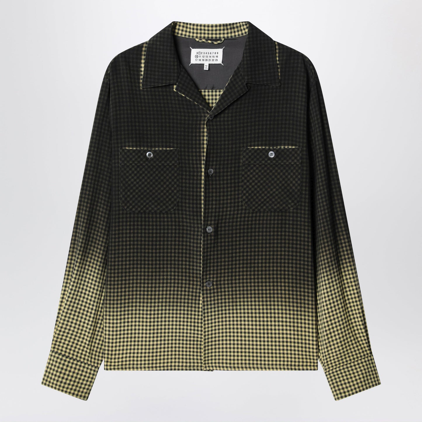 Maison Margiela Gradient Check Viscose Shirt In Yellow And Black Women MAISON MARGIELA