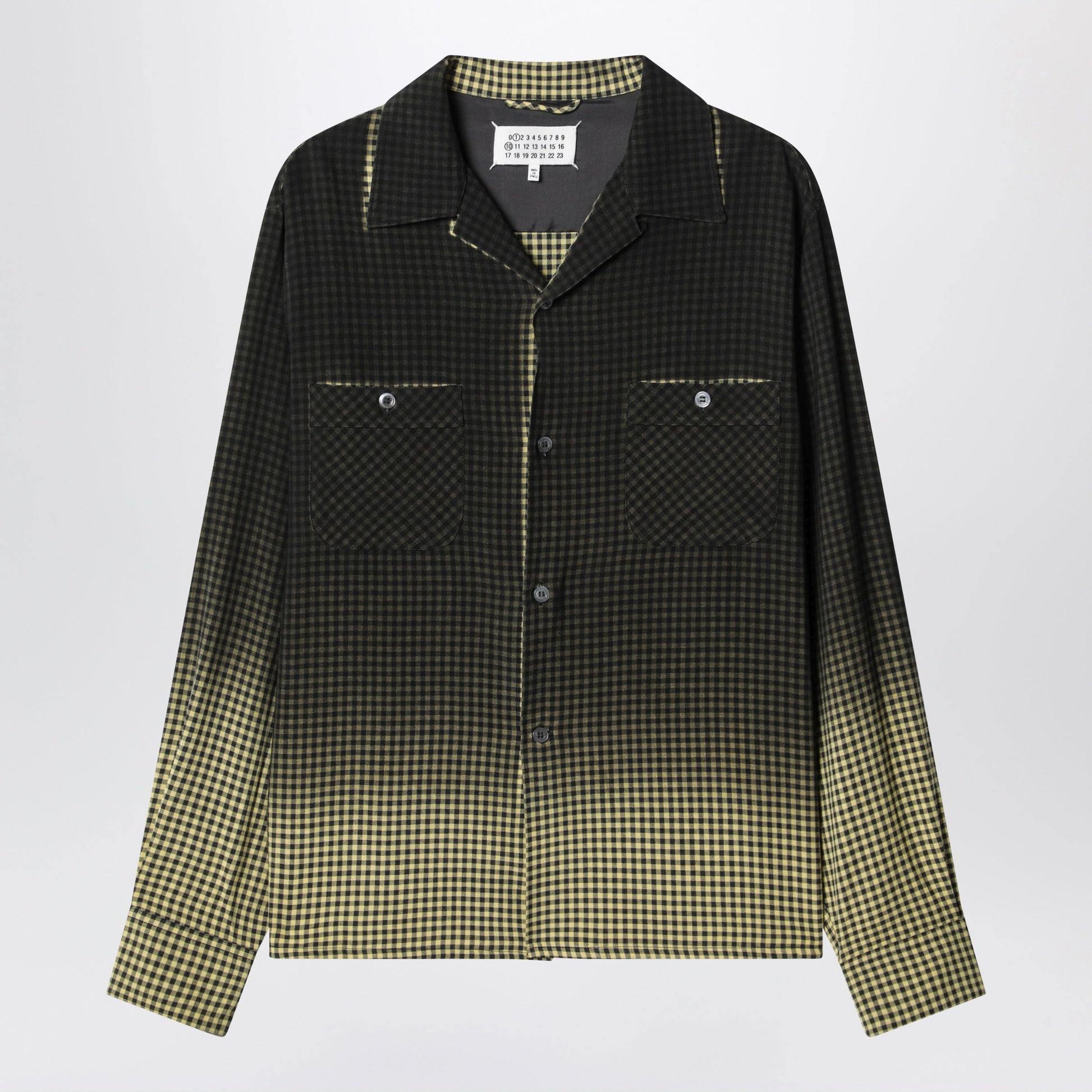 Maison Margiela Gradient Check Viscose Shirt In Yellow And Black Women MAISON MARGIELA