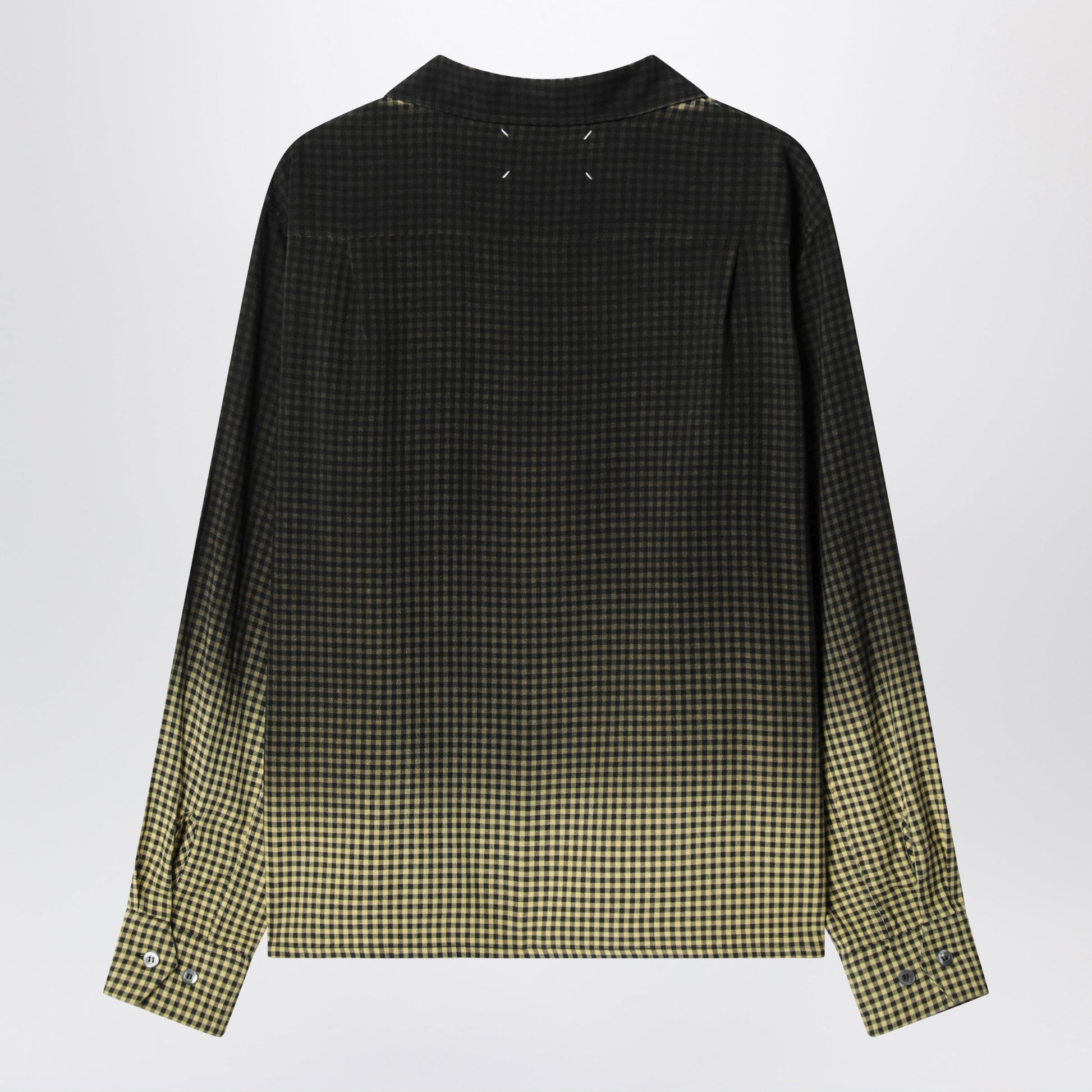 Maison Margiela Gradient Check Viscose Shirt In Yellow And Black Women MAISON MARGIELA