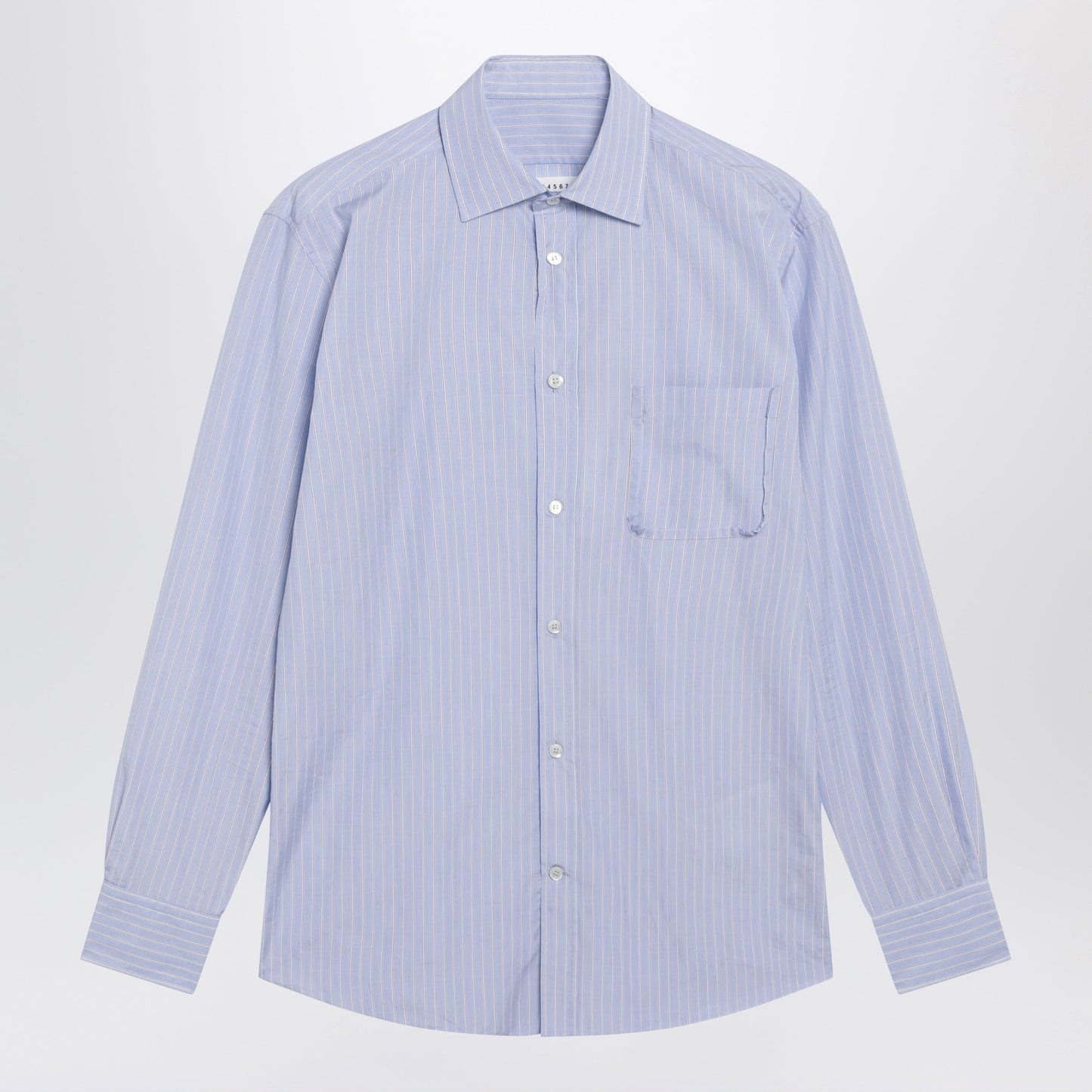 Maison Margiela Striped Shirt In Light Blue Cotton Men MAISON MARGIELA