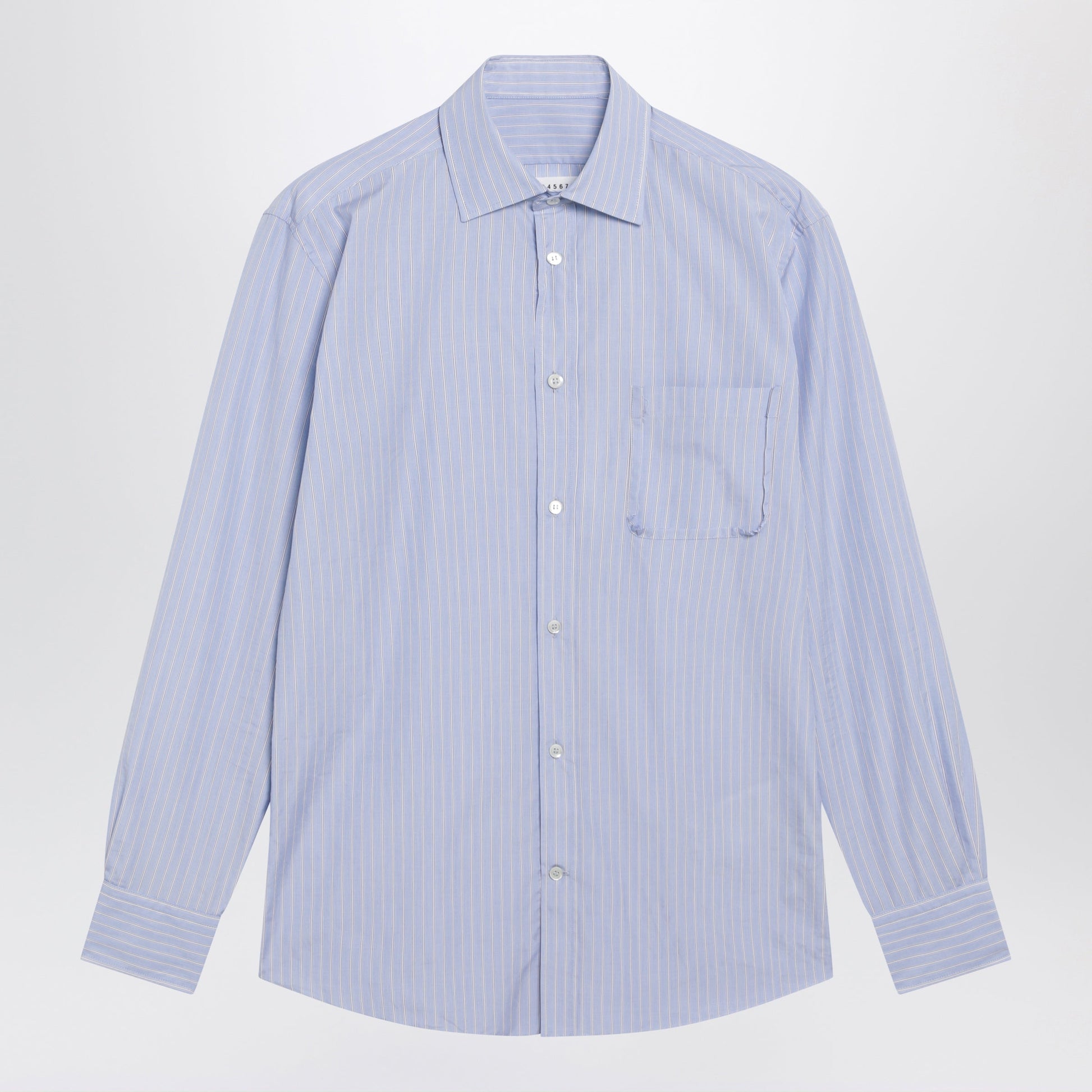 Maison Margiela Striped Shirt In Light Blue Cotton Men MAISON MARGIELA