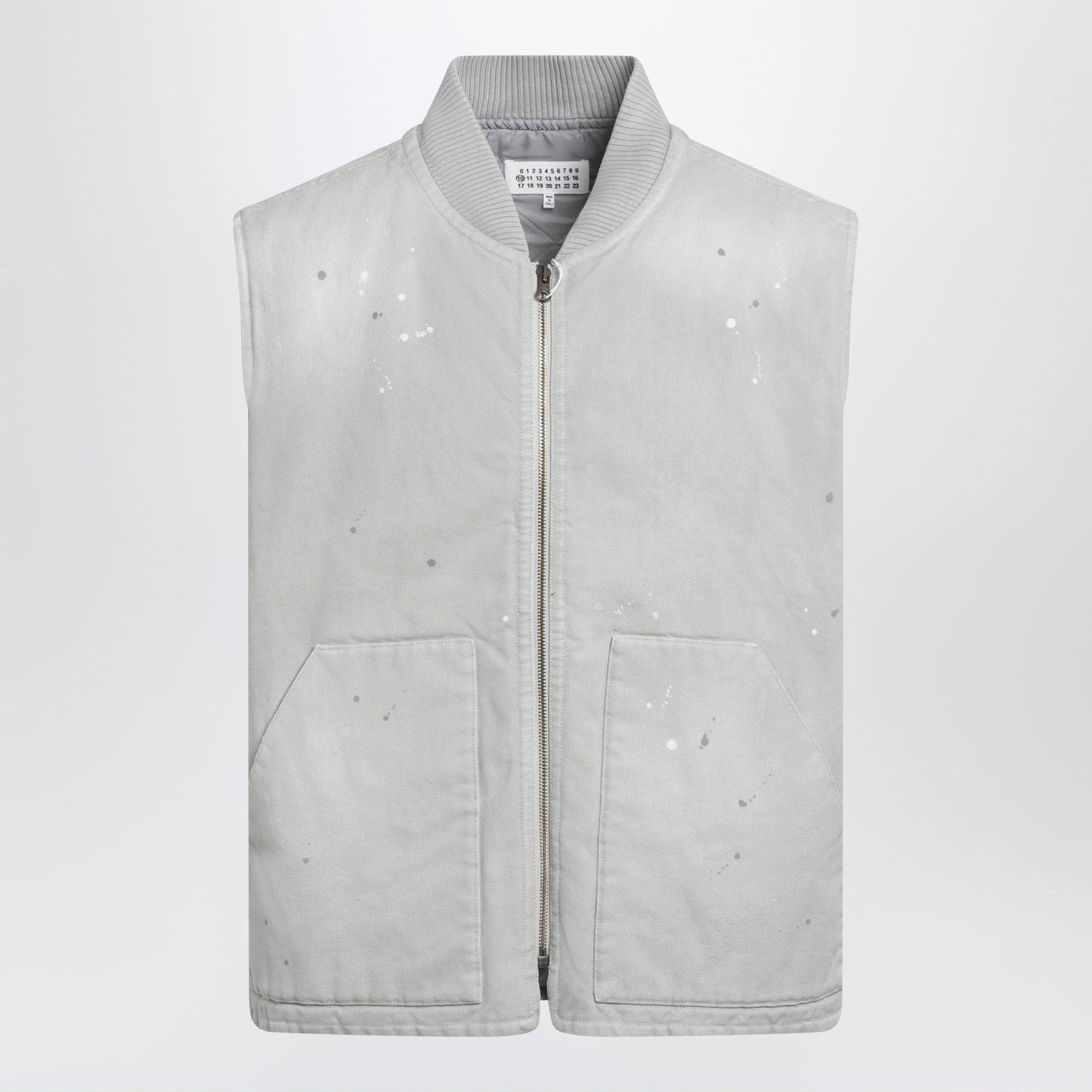 Maison Margiela Vintage Pearl Grey Vest With Paint-Effect Details Men MAISON MARGIELA