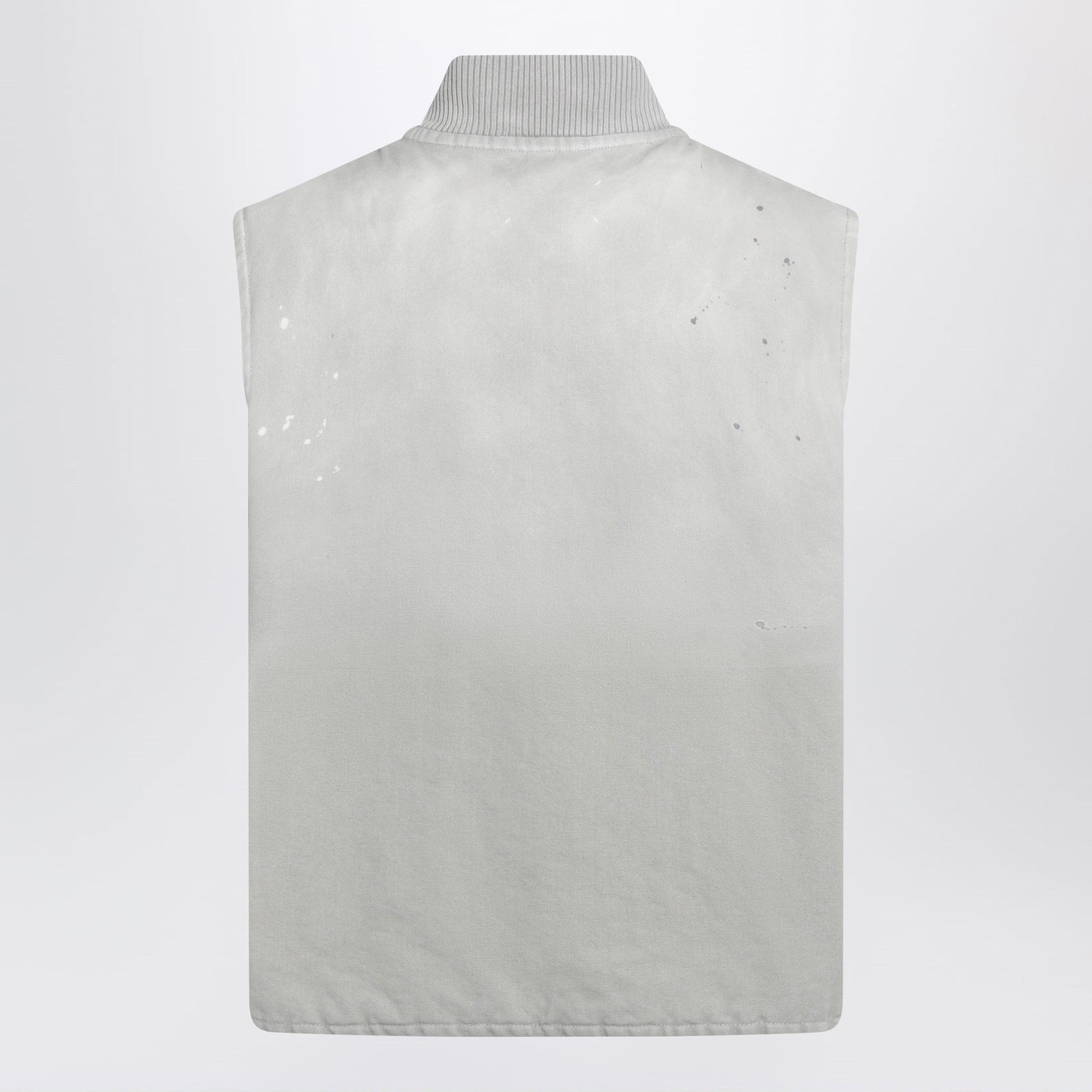 Maison Margiela Vintage Pearl Grey Vest With Paint-Effect Details Men MAISON MARGIELA