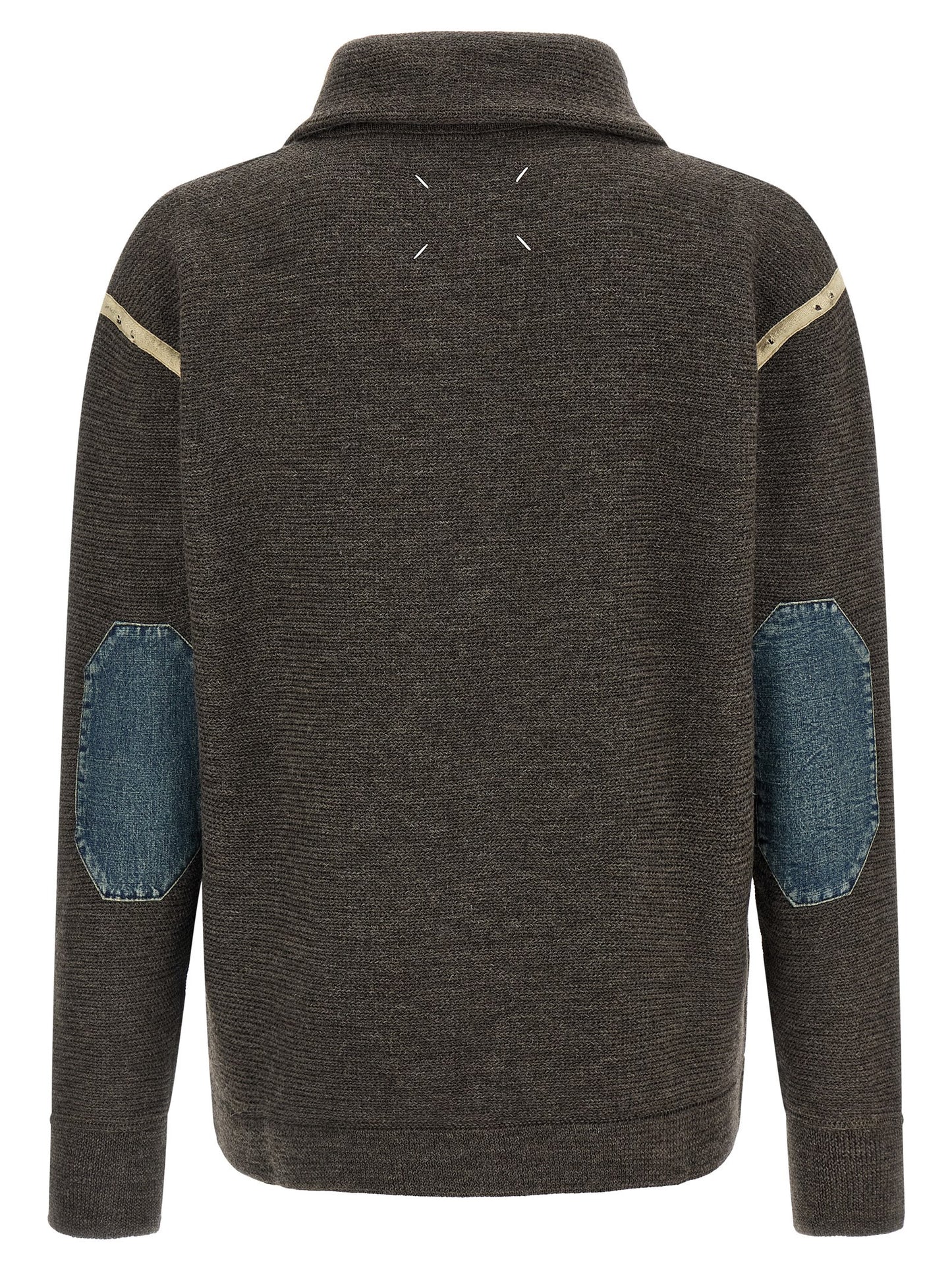 Maison Margiela Men 'Elbow Patch Quarter-Zip ' Reversible Sweater MAISON MARGIELA