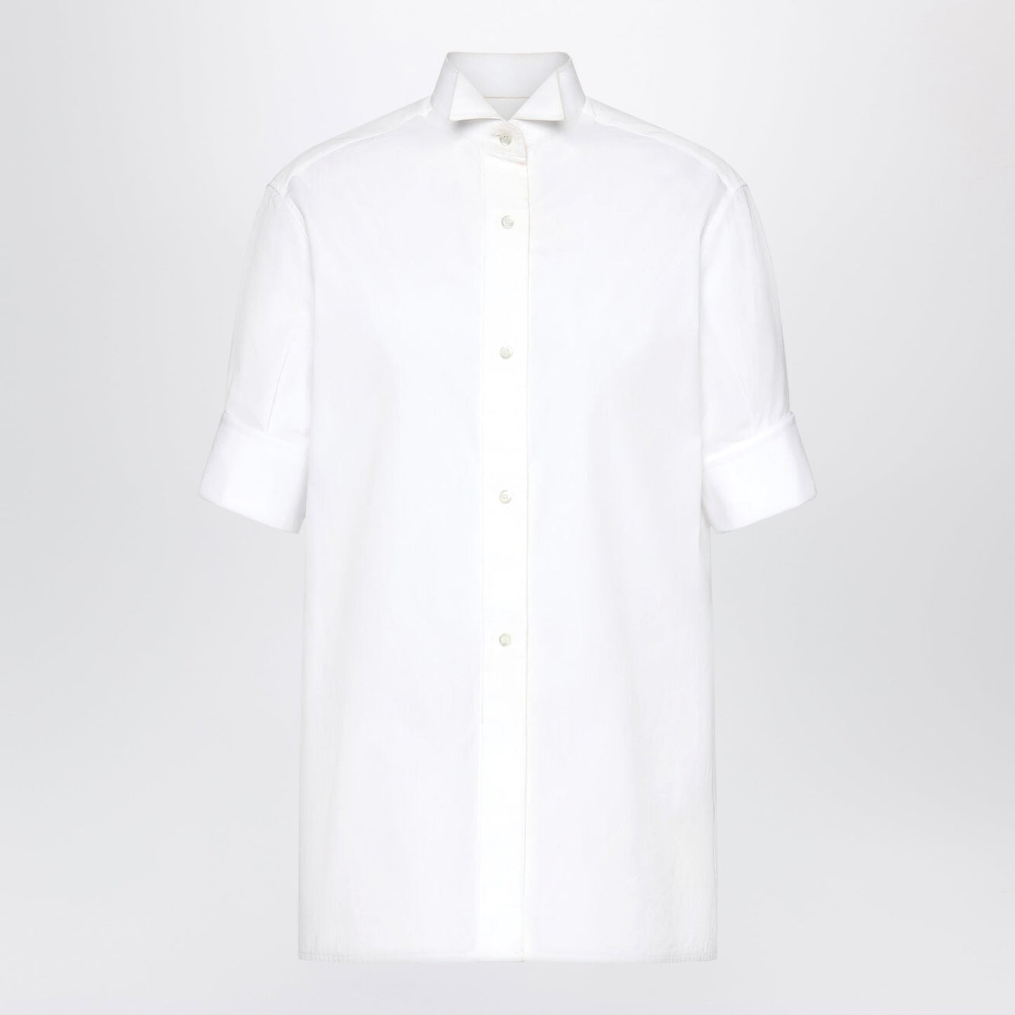 Maison Margiela Short-Sleeved Shirt In White Cotton Poplin Women MAISON MARGIELA