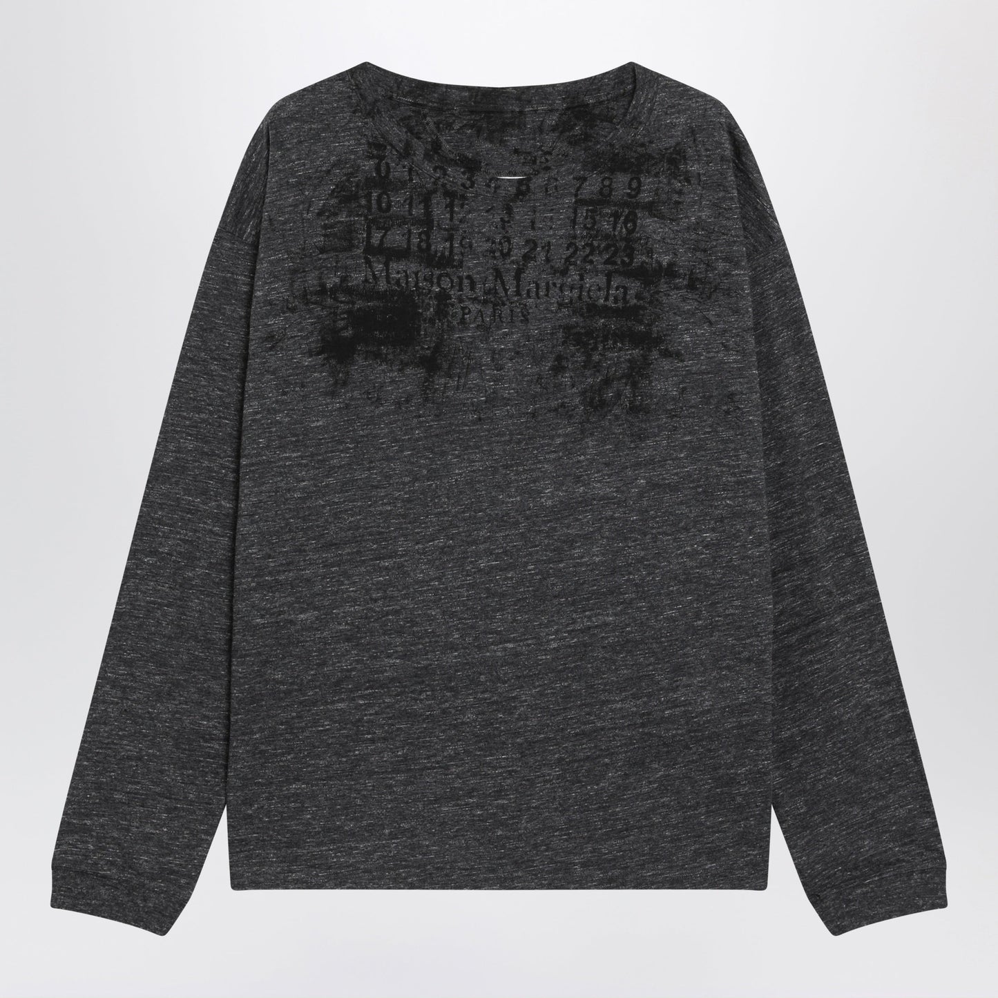 Maison Margiela Long-Sleeve Cotton T-Shirt In Dark Grey Women MAISON MARGIELA