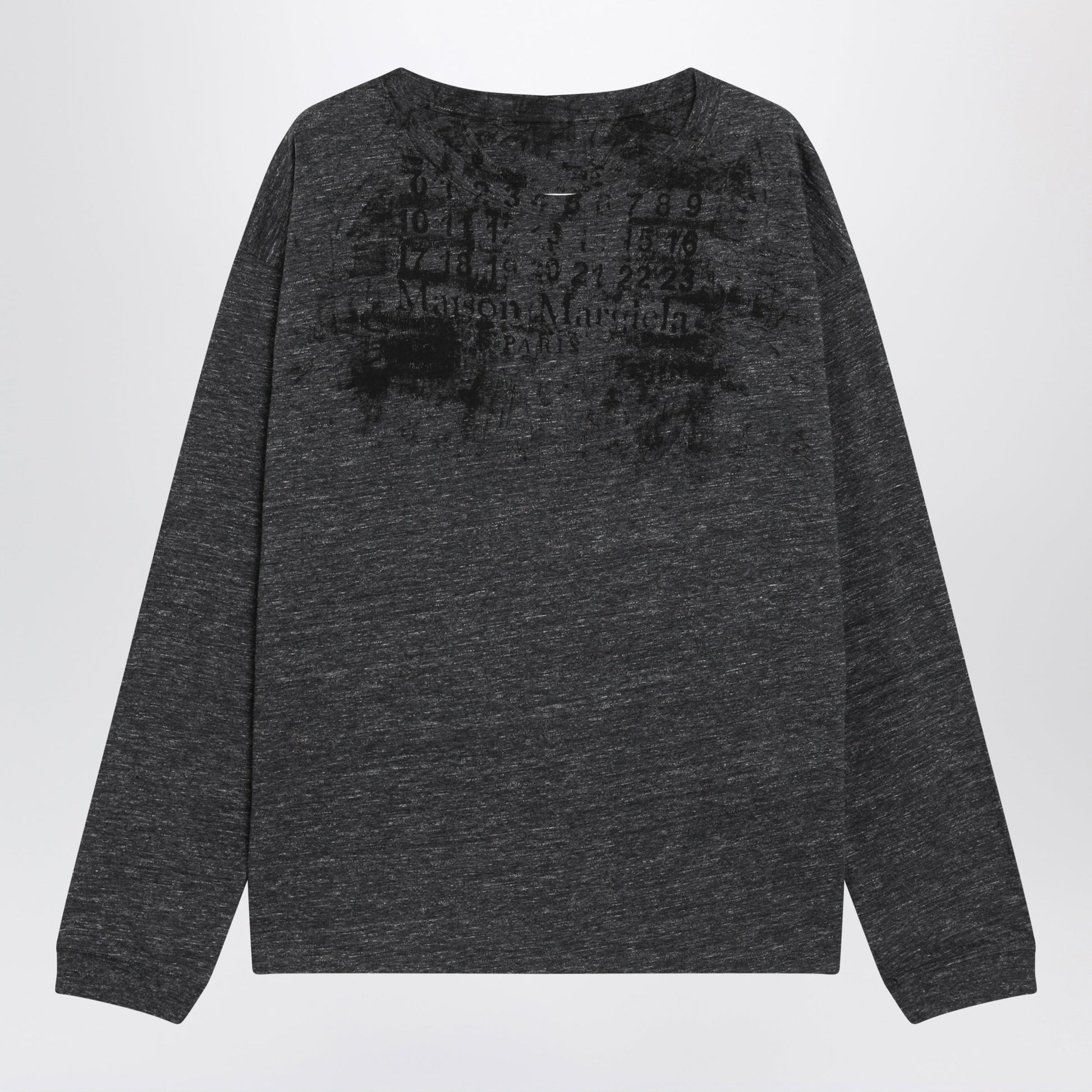 Maison Margiela Long-Sleeve Cotton T-Shirt In Dark Grey Women MAISON MARGIELA