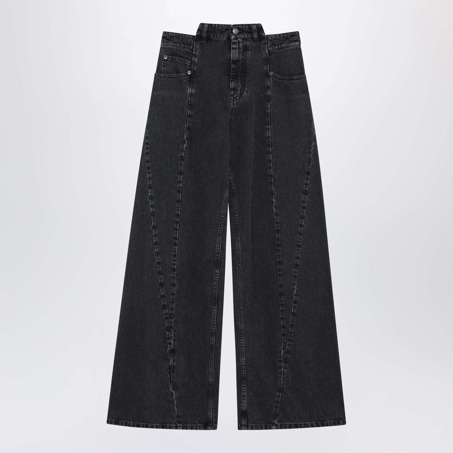 Maison Margiela Wide-Leg Jeans In Faded Black Cotton Denim Women MAISON MARGIELA