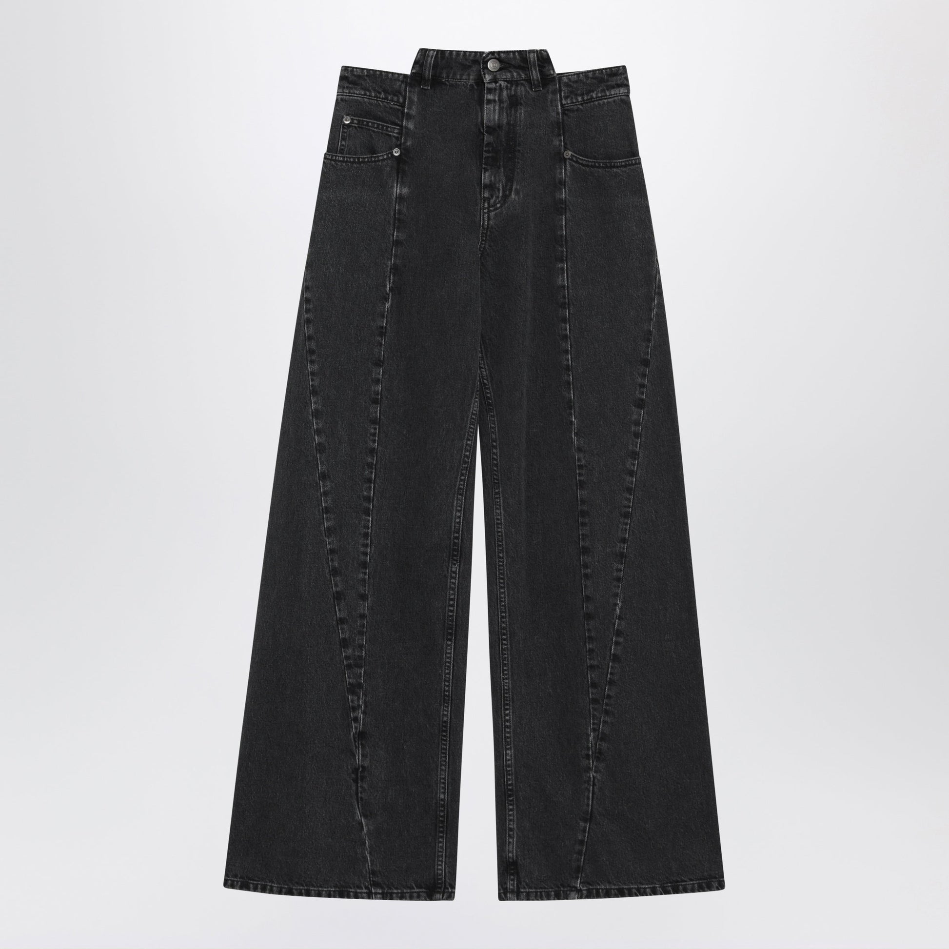 Maison Margiela Wide-Leg Jeans In Faded Black Cotton Denim Women MAISON MARGIELA