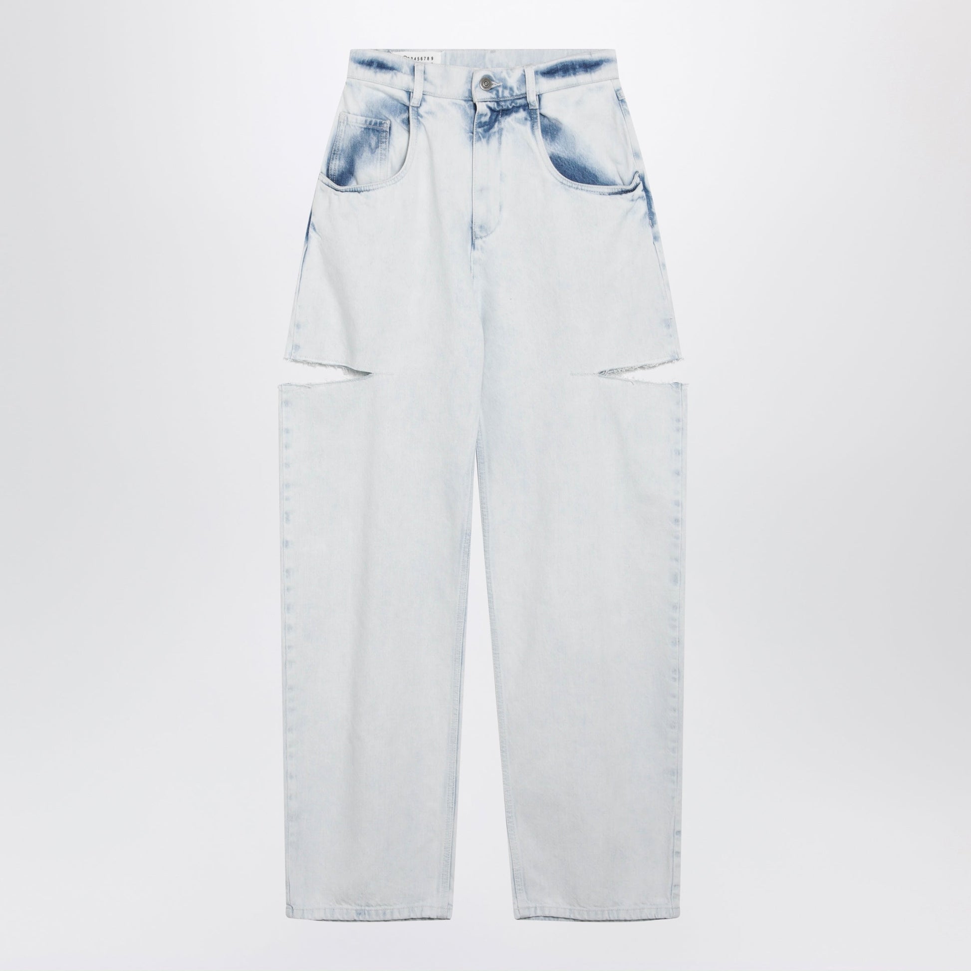 Maison Margiela Blue Faded Cotton Jeans With Cut-Out Details Women MAISON MARGIELA