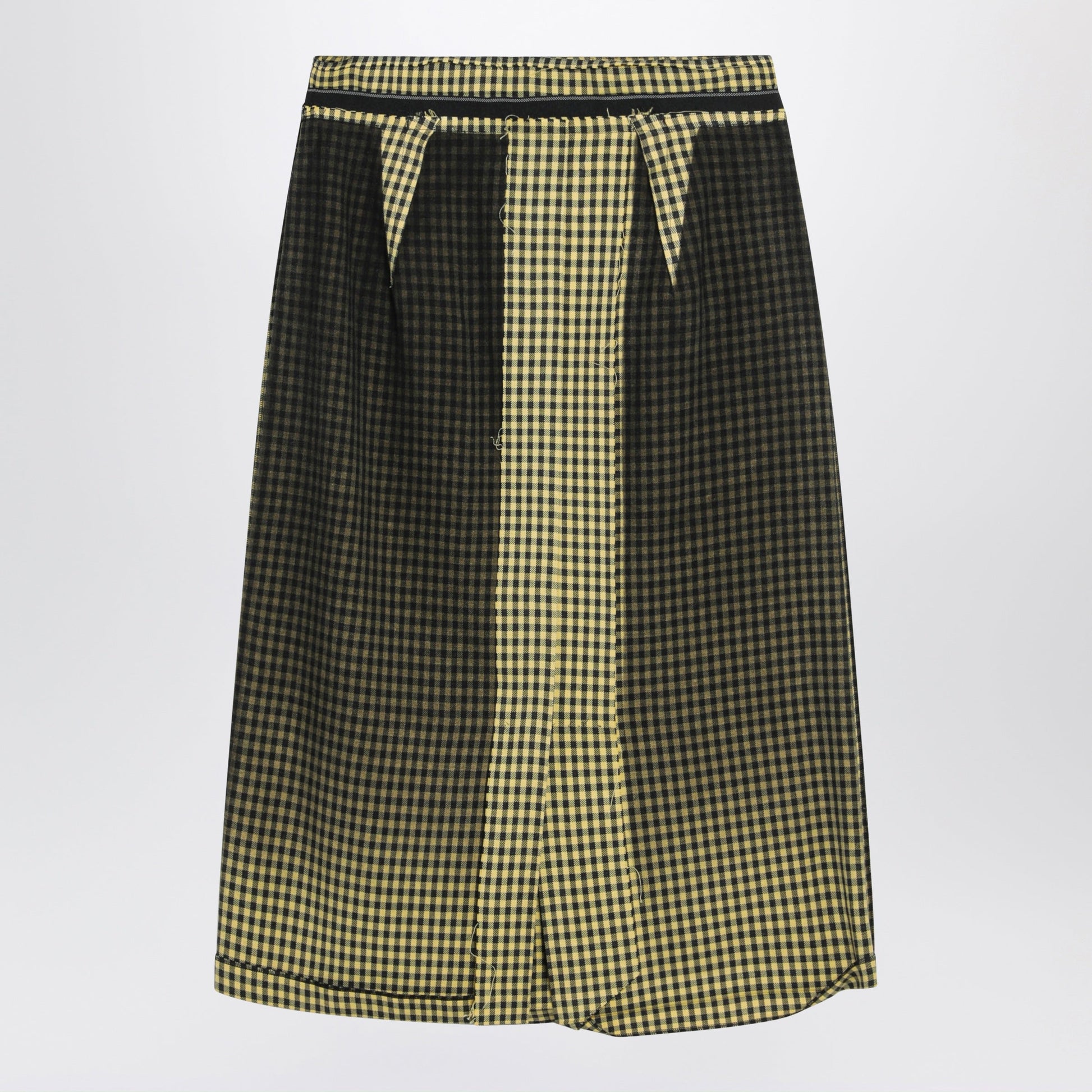 Maison Margiela Virgin Wool Midi Skirt With Faded Check Pattern Women MAISON MARGIELA