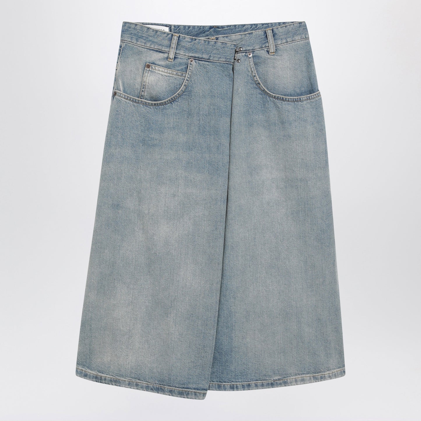 Maison Margiela Midi Wrap Skirt In Blue Denim Women MAISON MARGIELA