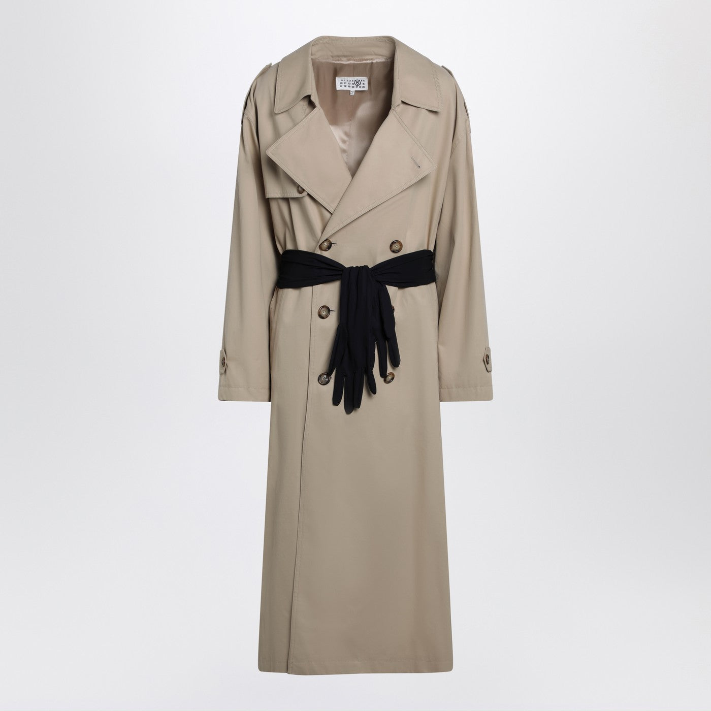 Mm6 Maison Margiela Beige Cotton Trench Coat With Gloves Women MM6 MAISON MARGIELA