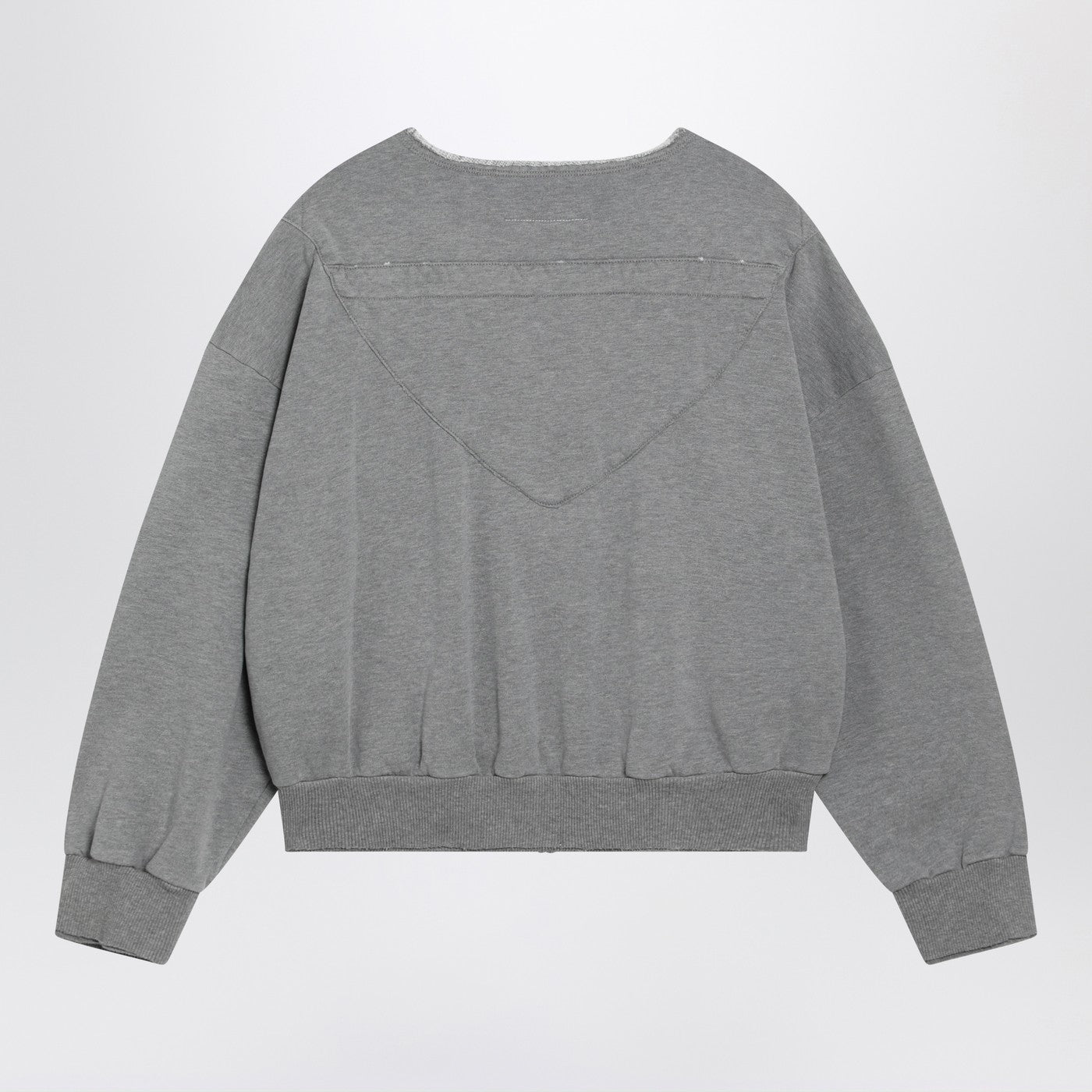Mm6 Maison Margiela Felpa Con Zip E Coulisse In Cotone Grigia Women MM6 MAISON MARGIELA