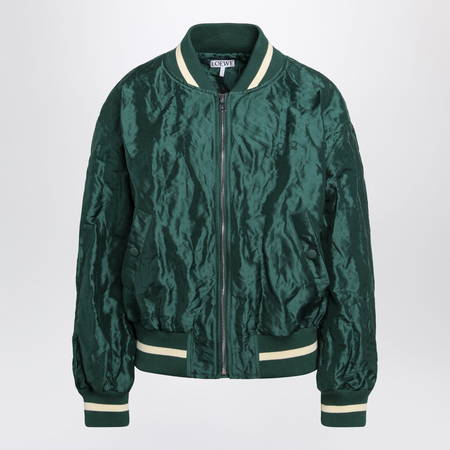 Loewe Dark Green Technical Taffeta Bomber Jacket Women LOEWE
