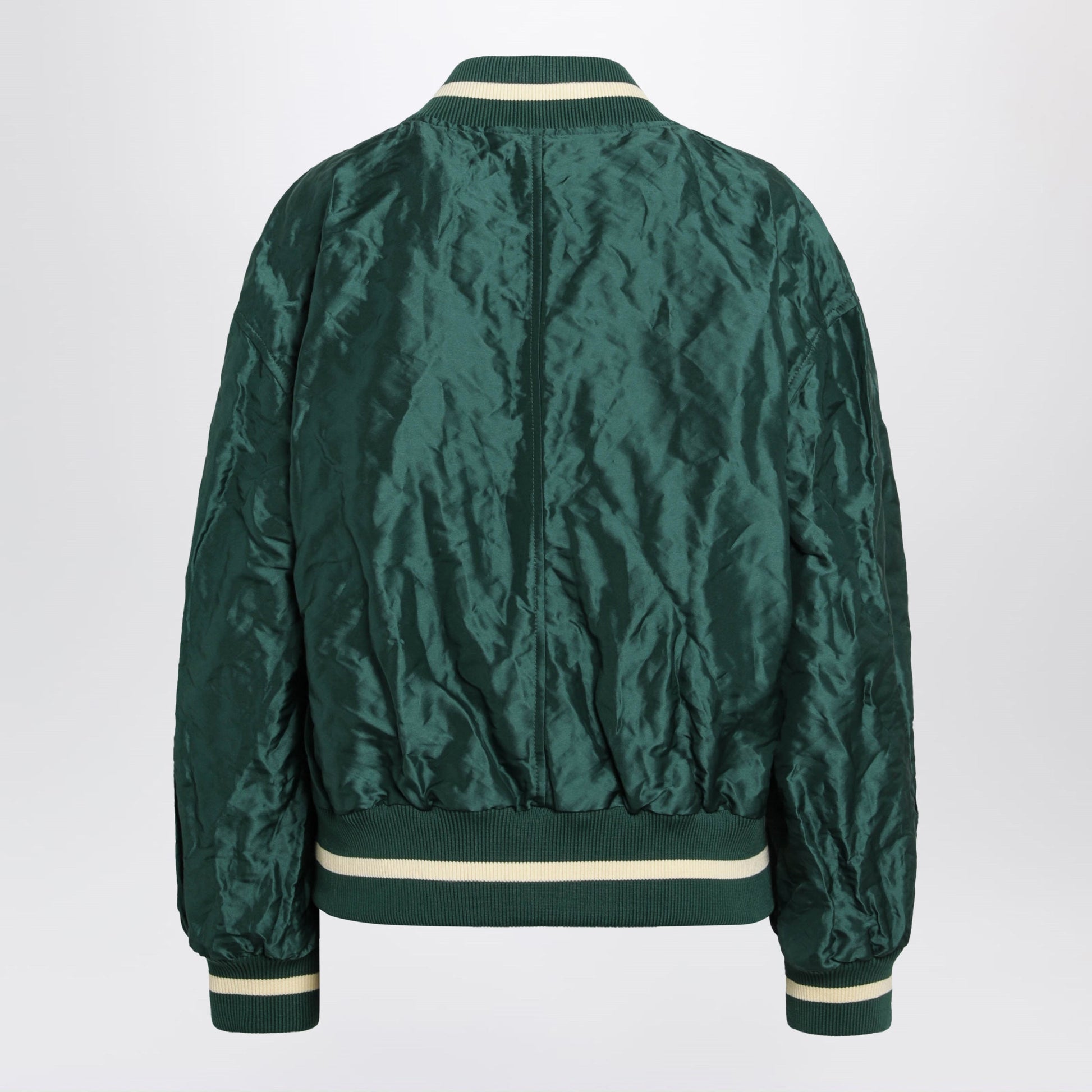 Loewe Dark Green Technical Taffeta Bomber Jacket Women LOEWE