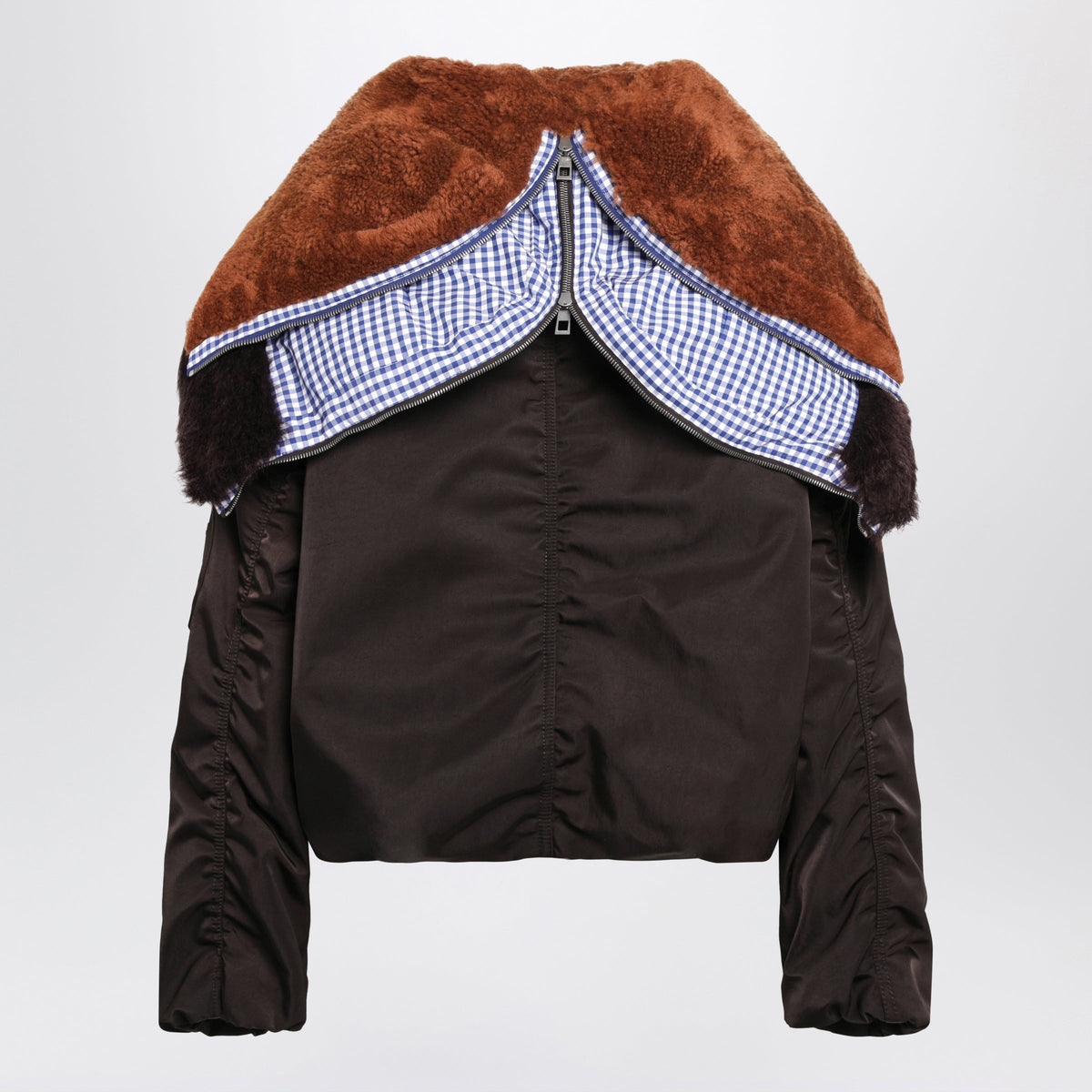 Loewe Brown Bomber Jacket In Technical Fabric Women LOEWE