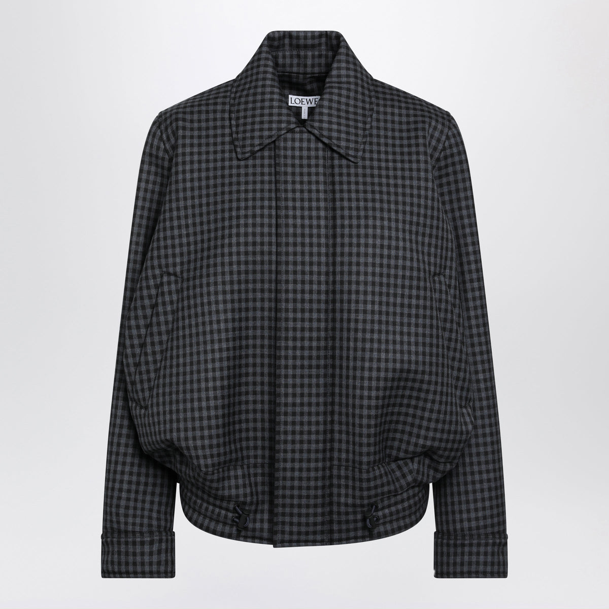 Loewe Blue And Black Wool Drawstring Jacket Women LOEWE