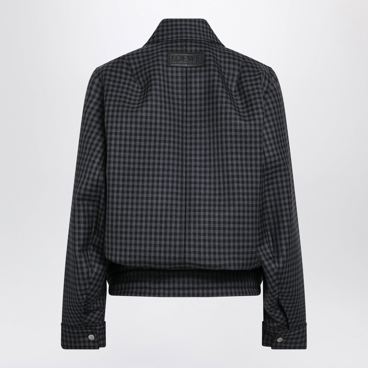 Loewe Blue And Black Wool Drawstring Jacket Women LOEWE