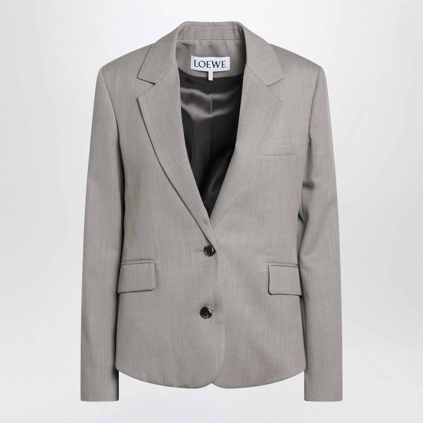 Loewe Beige Melange Wool Jacket Women LOEWE