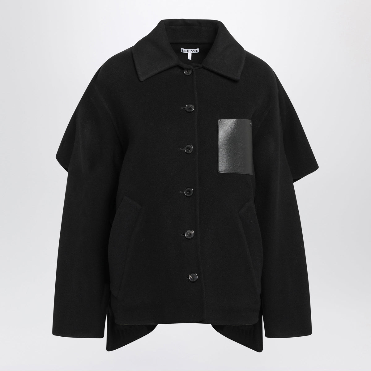 Loewe Black Cape In Wool And Cashmere Women LOEWE