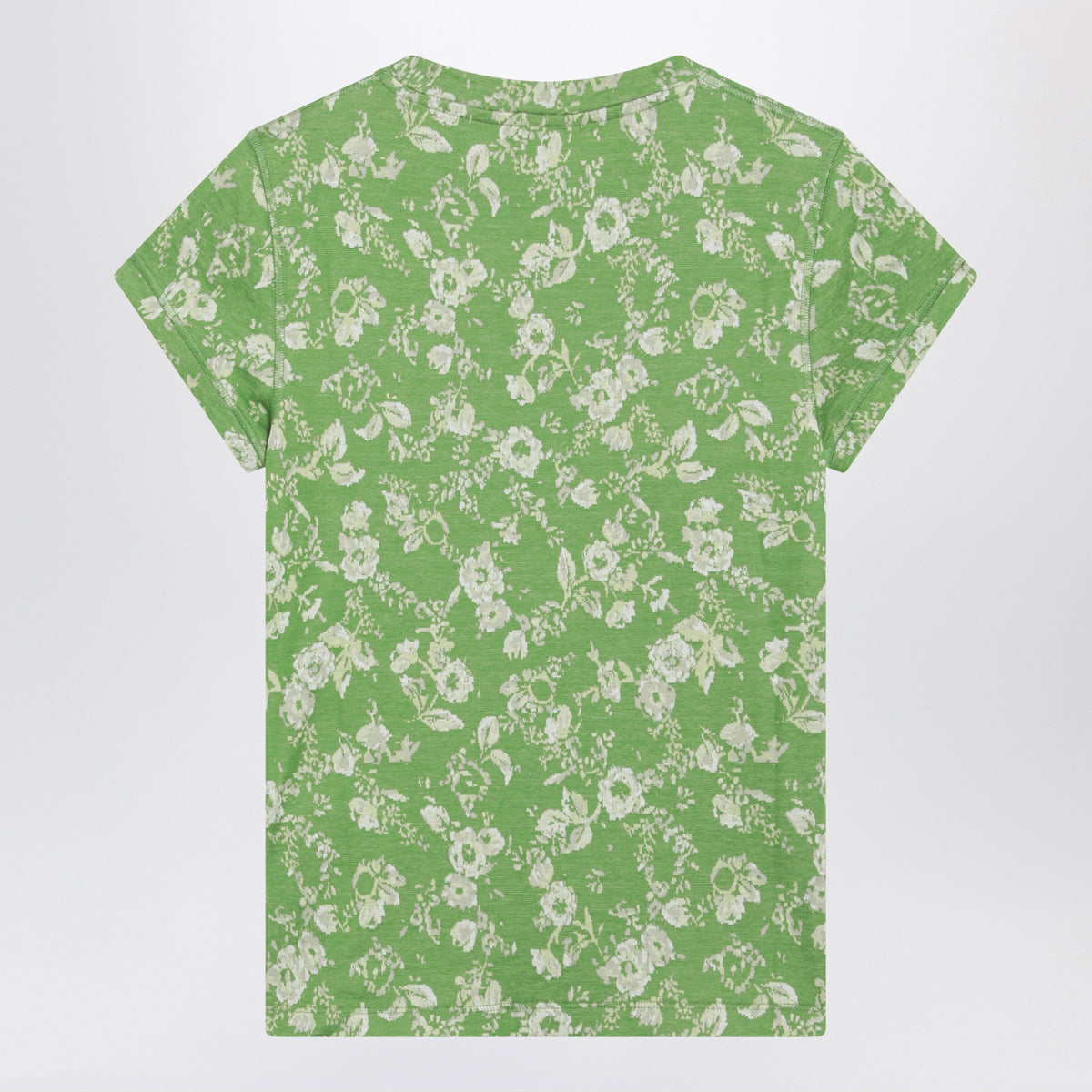 Loewe Green Slim T-Shirt With Floral Jacquard Pattern Women LOEWE