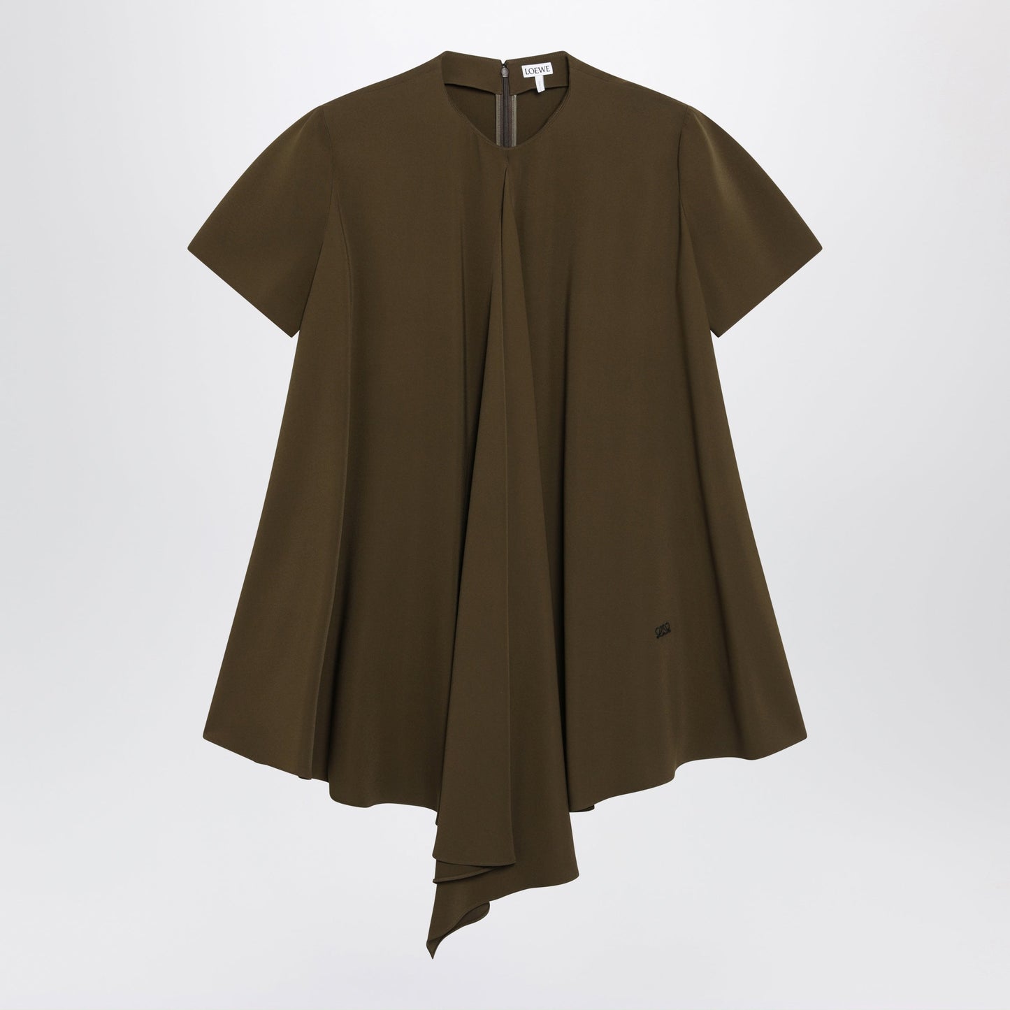 Loewe Khaki Green Stretch Viscose Dress Women LOEWE