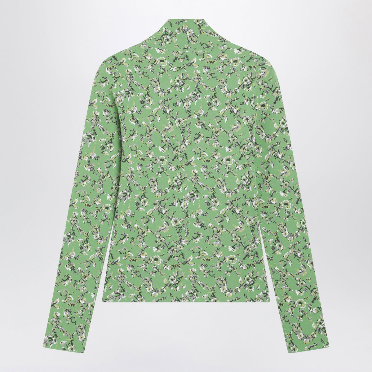 Loewe Green High-Neck Top With Floral Jacquard Pattern Women LOEWE