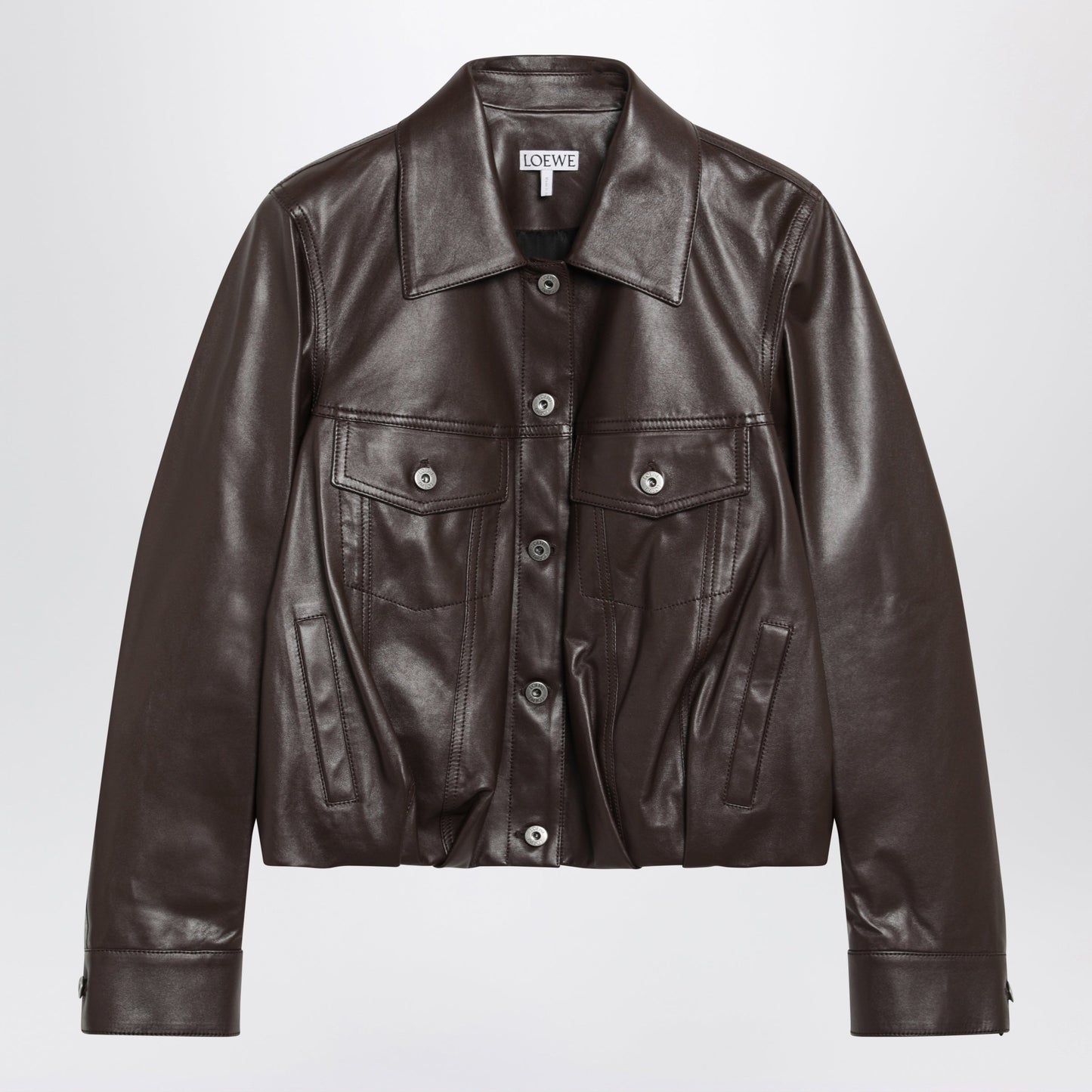 Loewe Brown Lamb Nappa Leather Jacket Women LOEWE