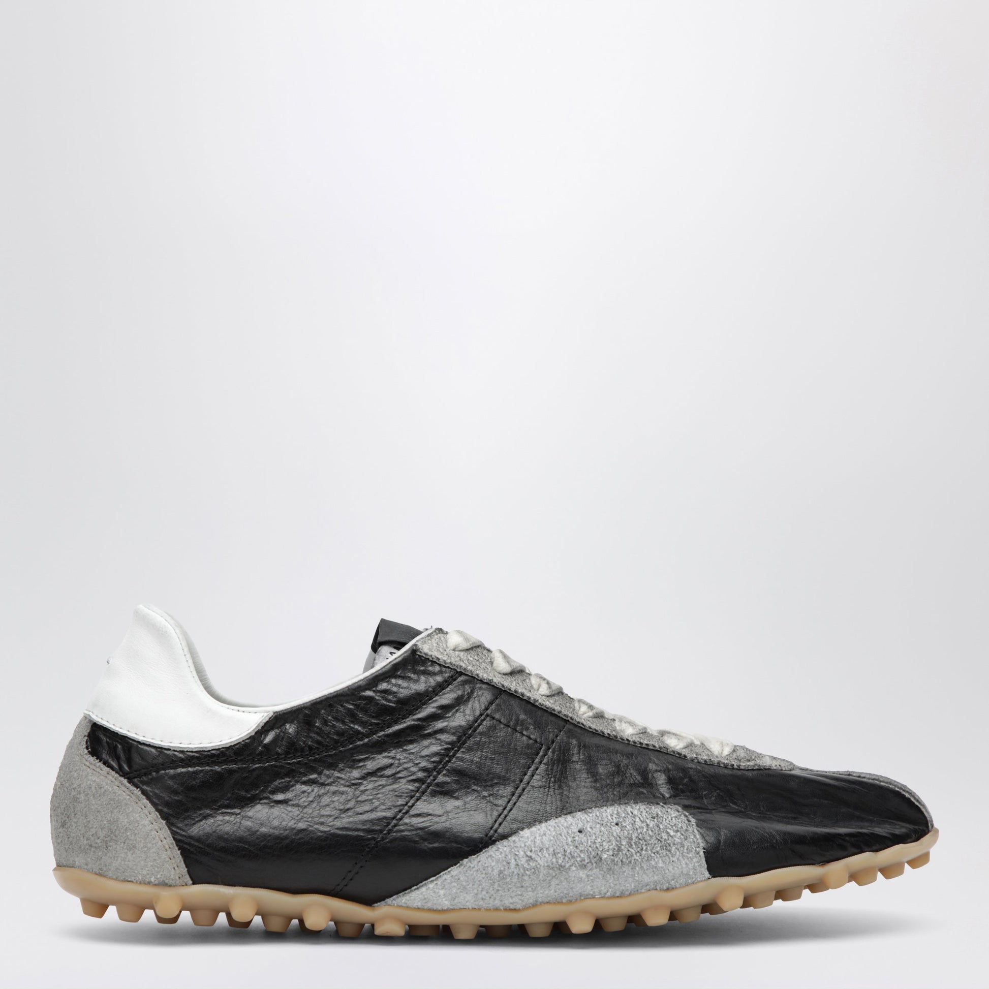 Maison Margiela Sprinters Sneakers In Black Leather And Vintage Suede Men MAISON MARGIELA