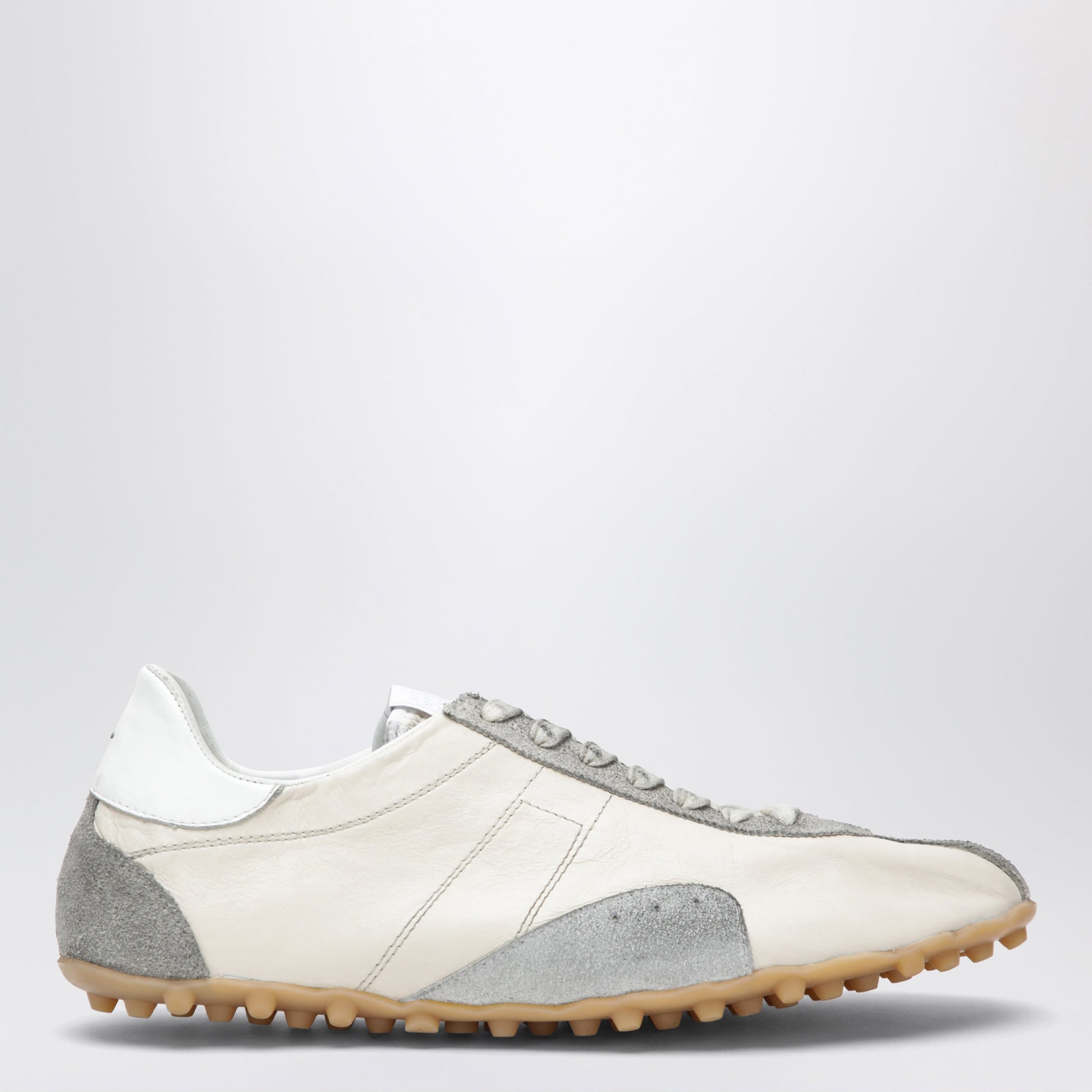 Maison Margiela Sprinters Sneakers In Cream Leather And Vintage Suede Men MAISON MARGIELA