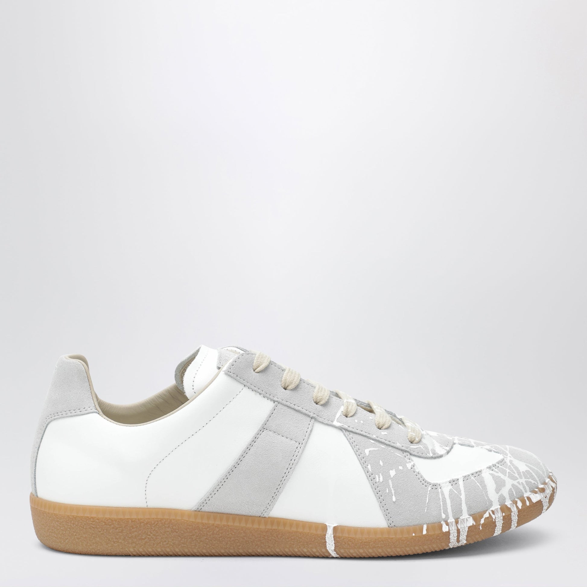 Maison Margiela Replica Sneakers In White Leather And Suede Men MAISON MARGIELA
