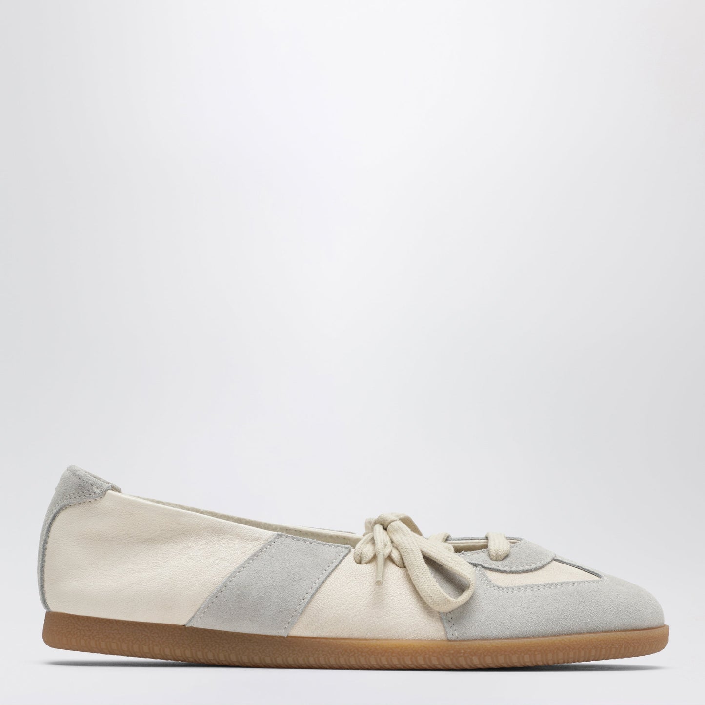 Maison Margiela Replica Ballet Lace-Up Flats In Nappa, Bleached Sand Women MAISON MARGIELA