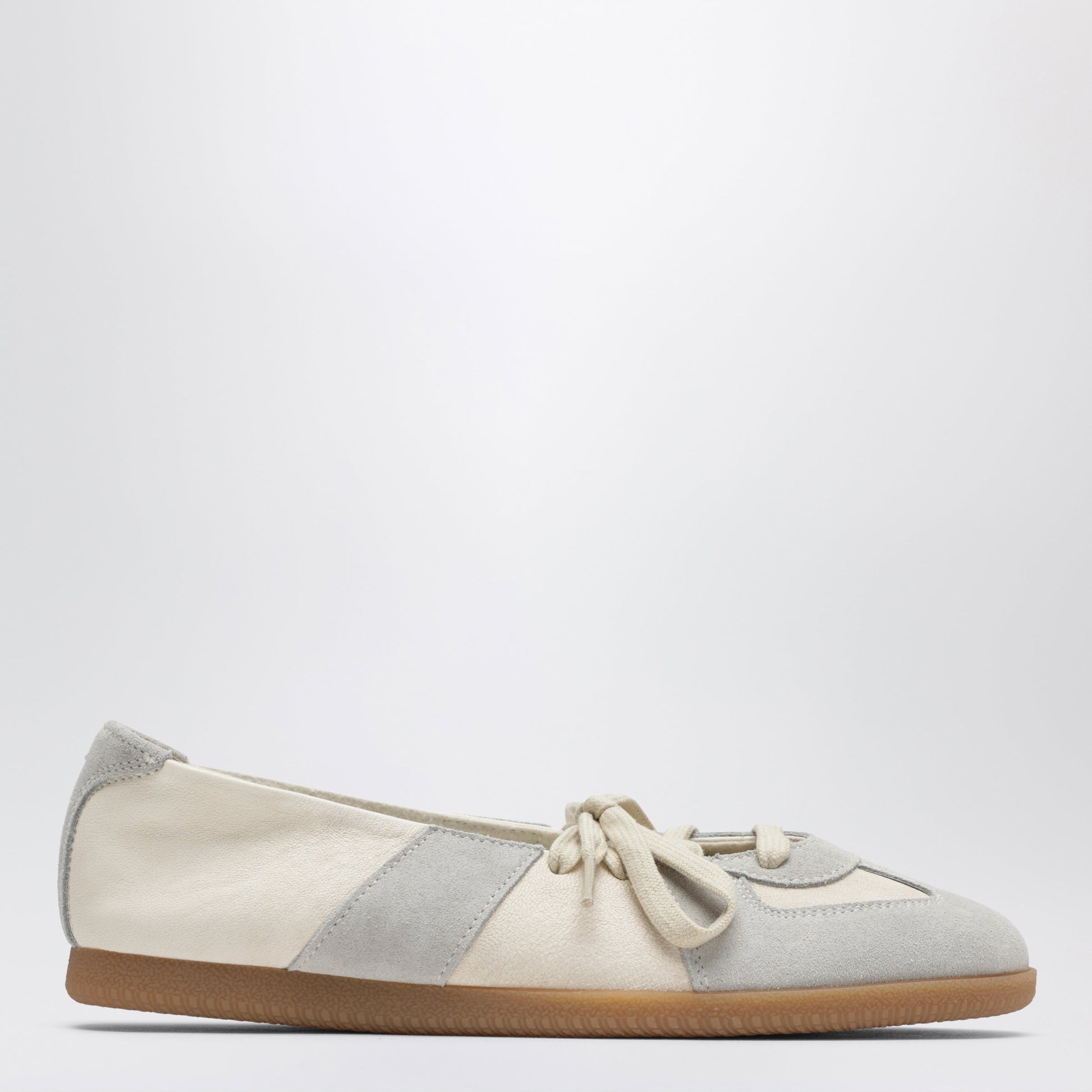 Maison Margiela Replica Ballet Lace-Up Flats In Nappa, Bleached Sand Women MAISON MARGIELA