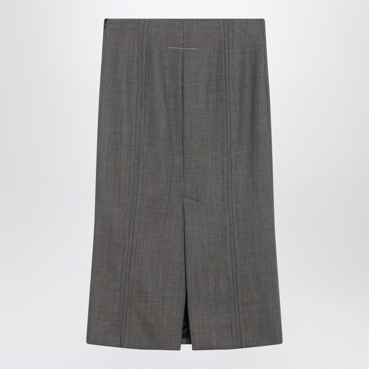 Mm6 Maison Margiela Brown And Beige Patterned Wool Midi Skirt Women MM6 MAISON MARGIELA