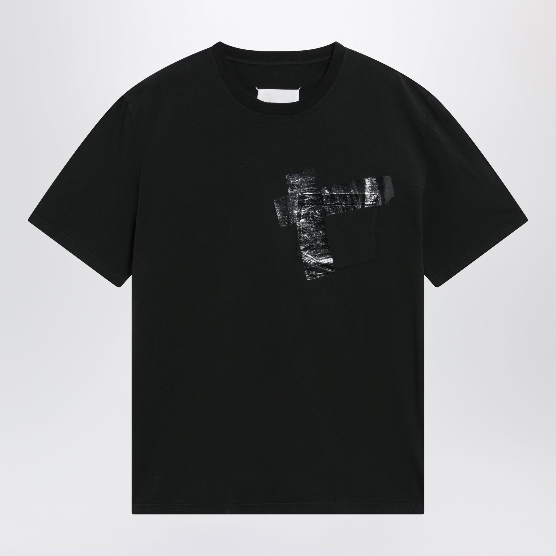 Maison Margiela Taped Cotton Jersey T-Shirt In Black Men MAISON MARGIELA