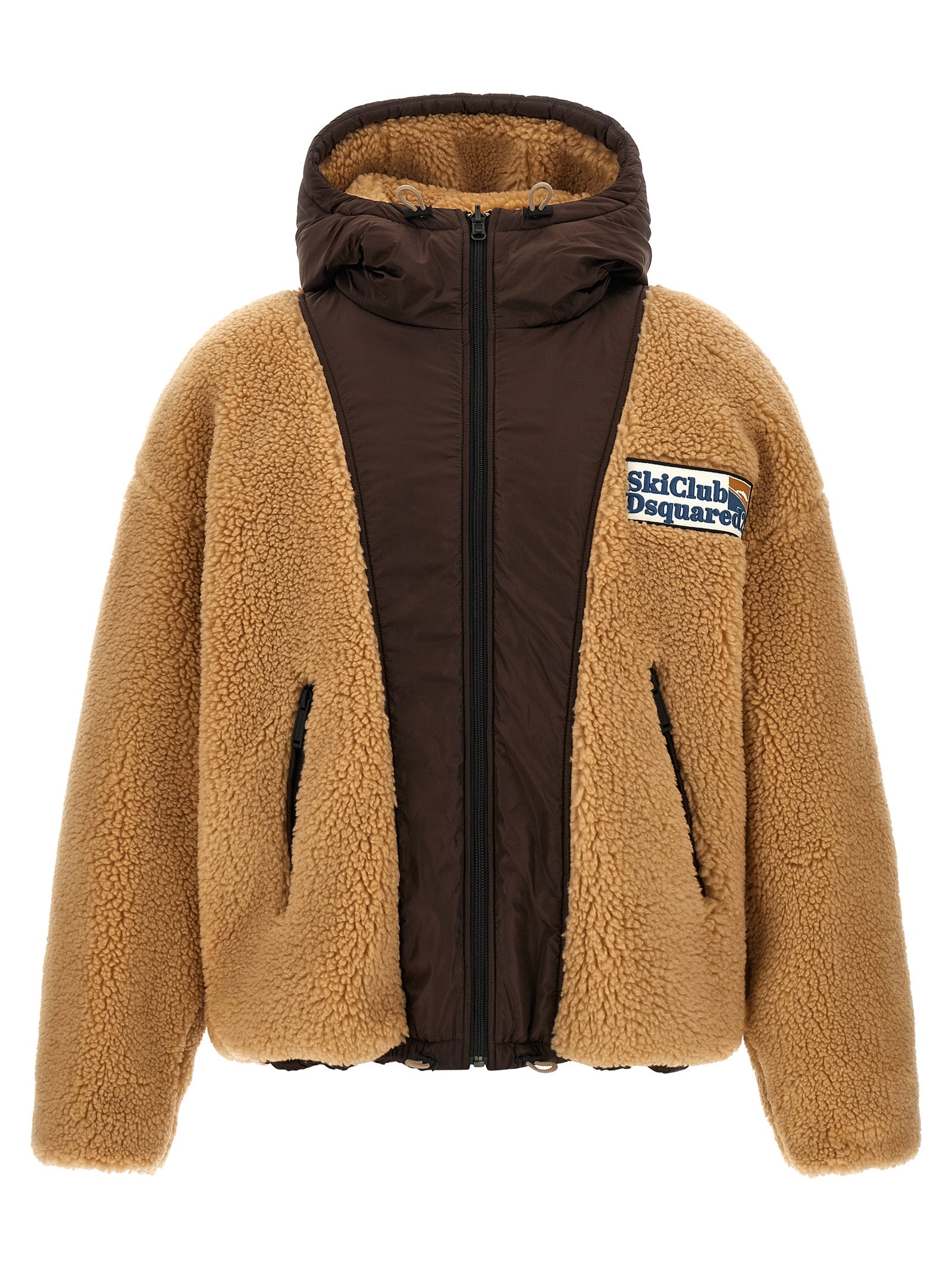 Dsquared2 Men Teddy Reversible Jacket With Logo Patch DSQUARED2