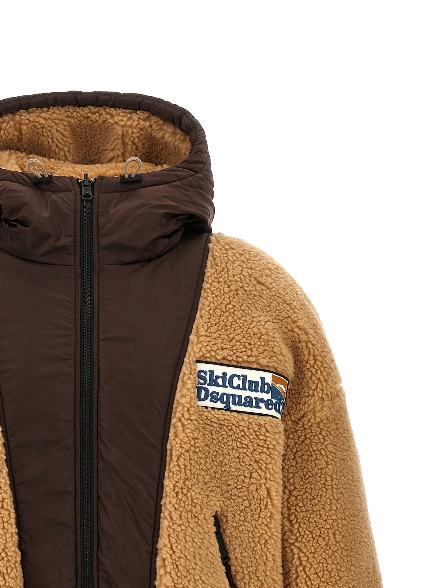 Dsquared2 Men Teddy Reversible Jacket With Logo Patch DSQUARED2