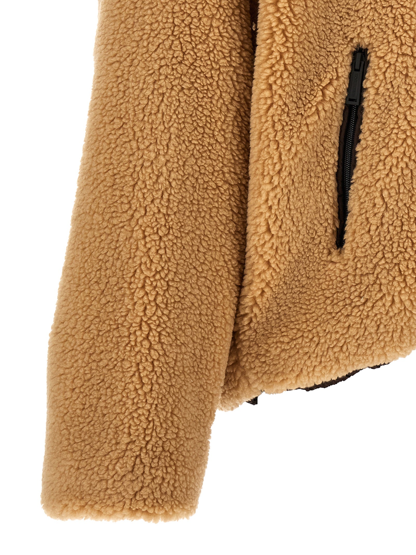 Dsquared2 Men Teddy Reversible Jacket With Logo Patch DSQUARED2