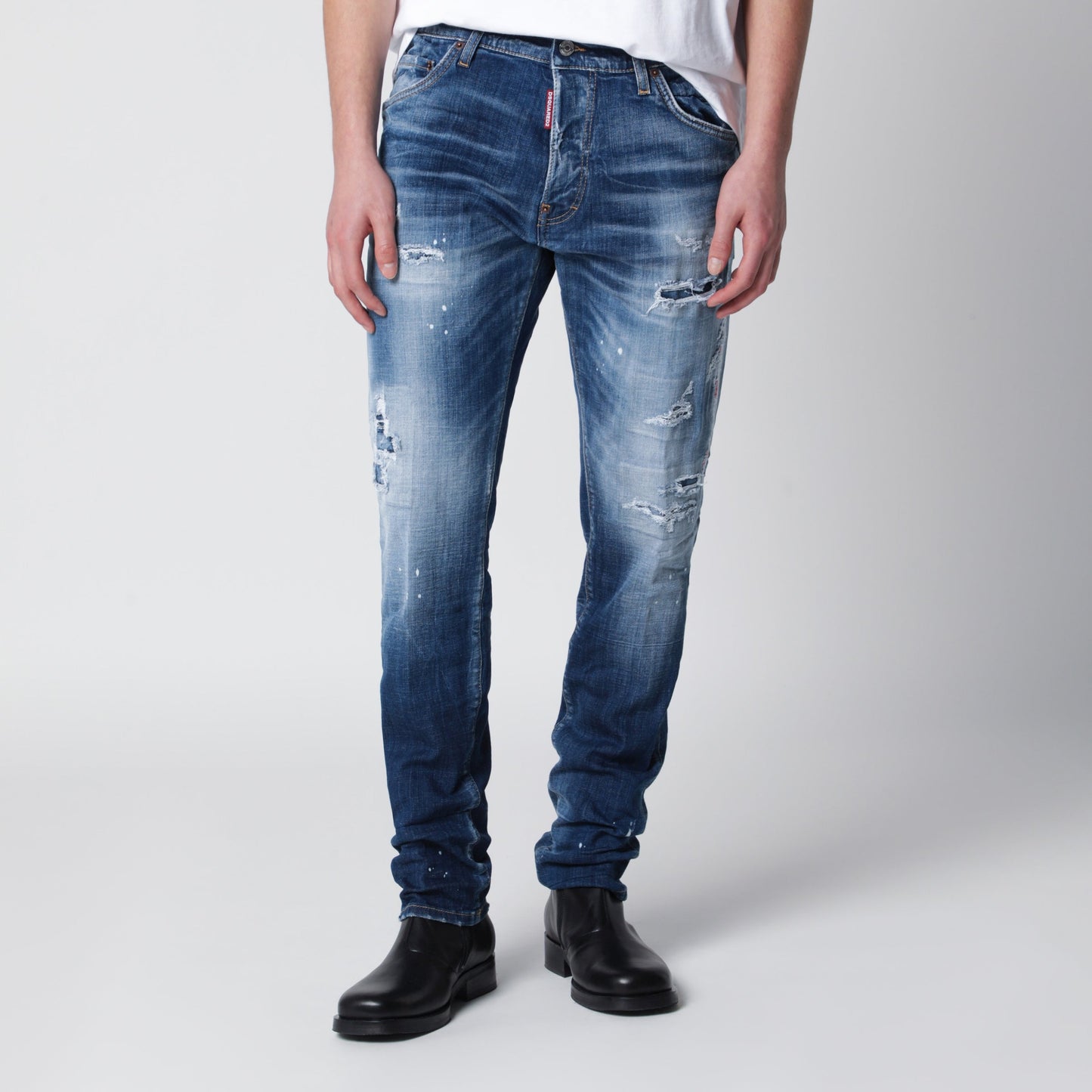 Dsquared2 Slim Washed Blue Jeans With Rips Men DSQUARED2