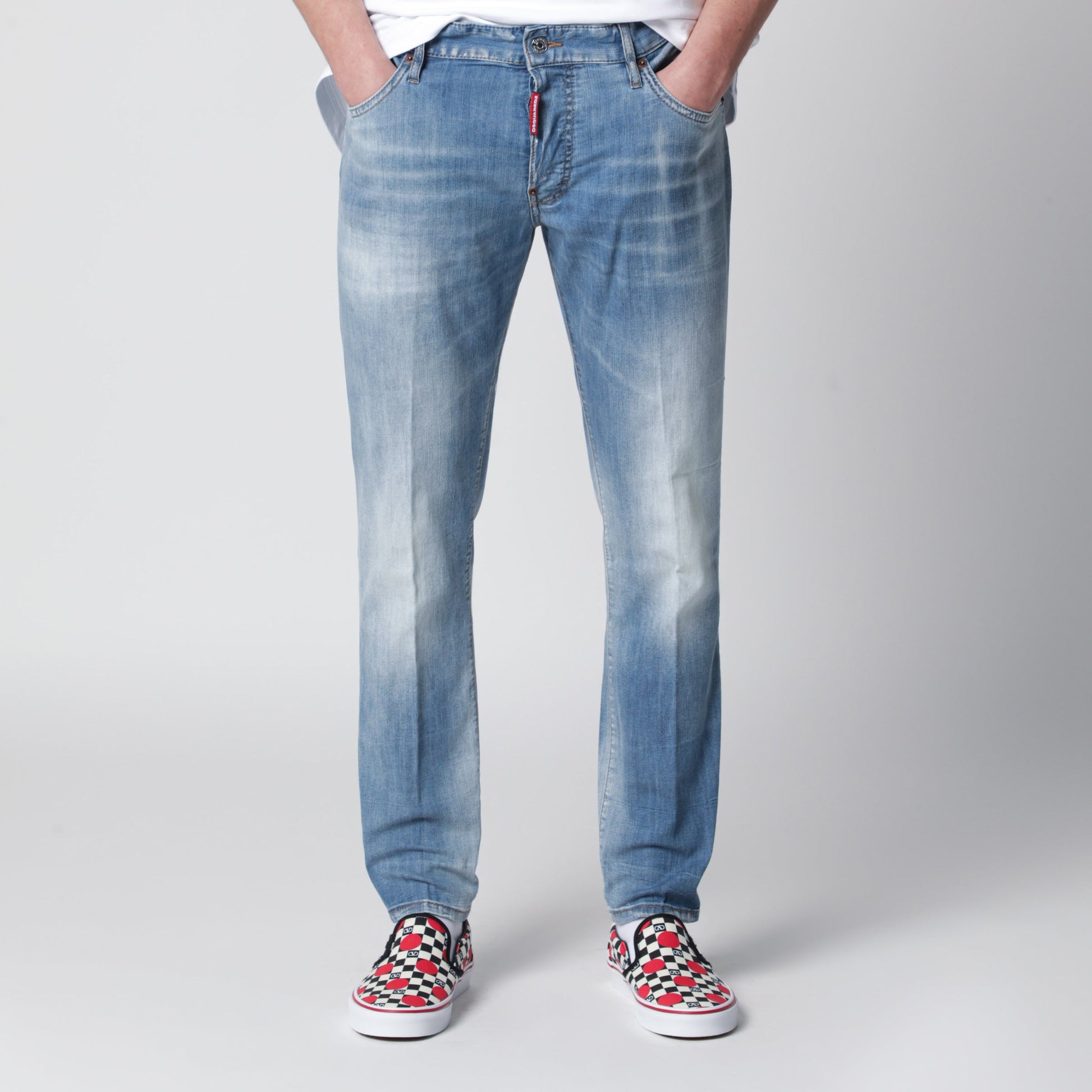 Dsquared2 Skater Light-Wash Stretch Denim Jeans In Blue Men DSQUARED2