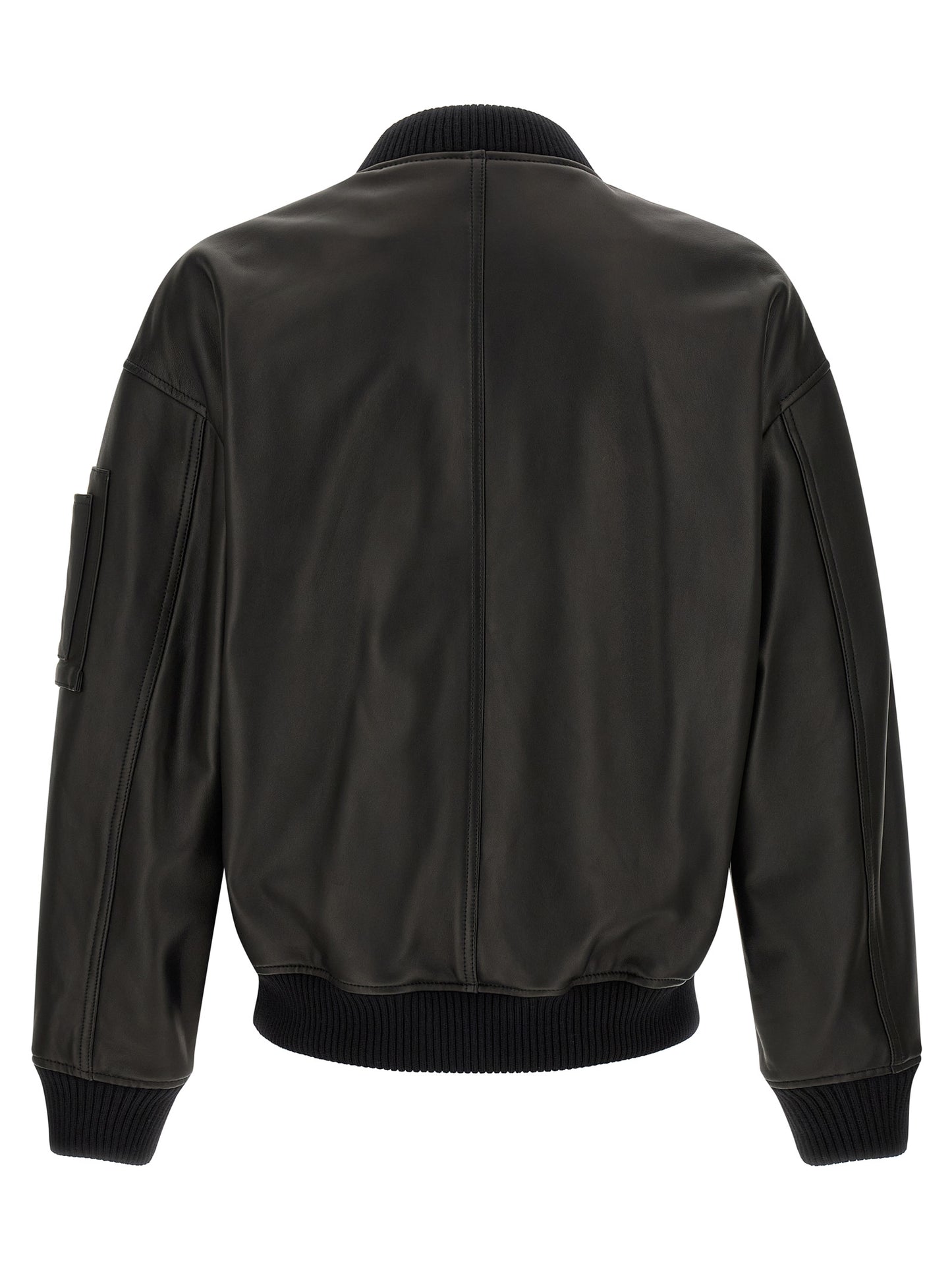 Dsquared2 Men Leather Bomber Jacket DSQUARED2