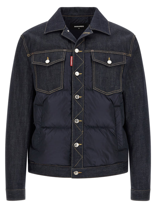 Dsquared2 Men Padded 'Hybrid' Trucker Jacket
