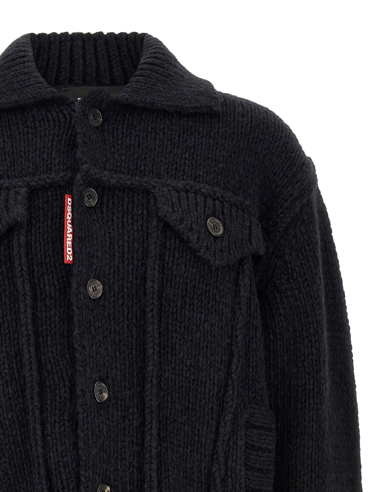 Dsquared2 Men Logo Patch Cardigan DSQUARED2