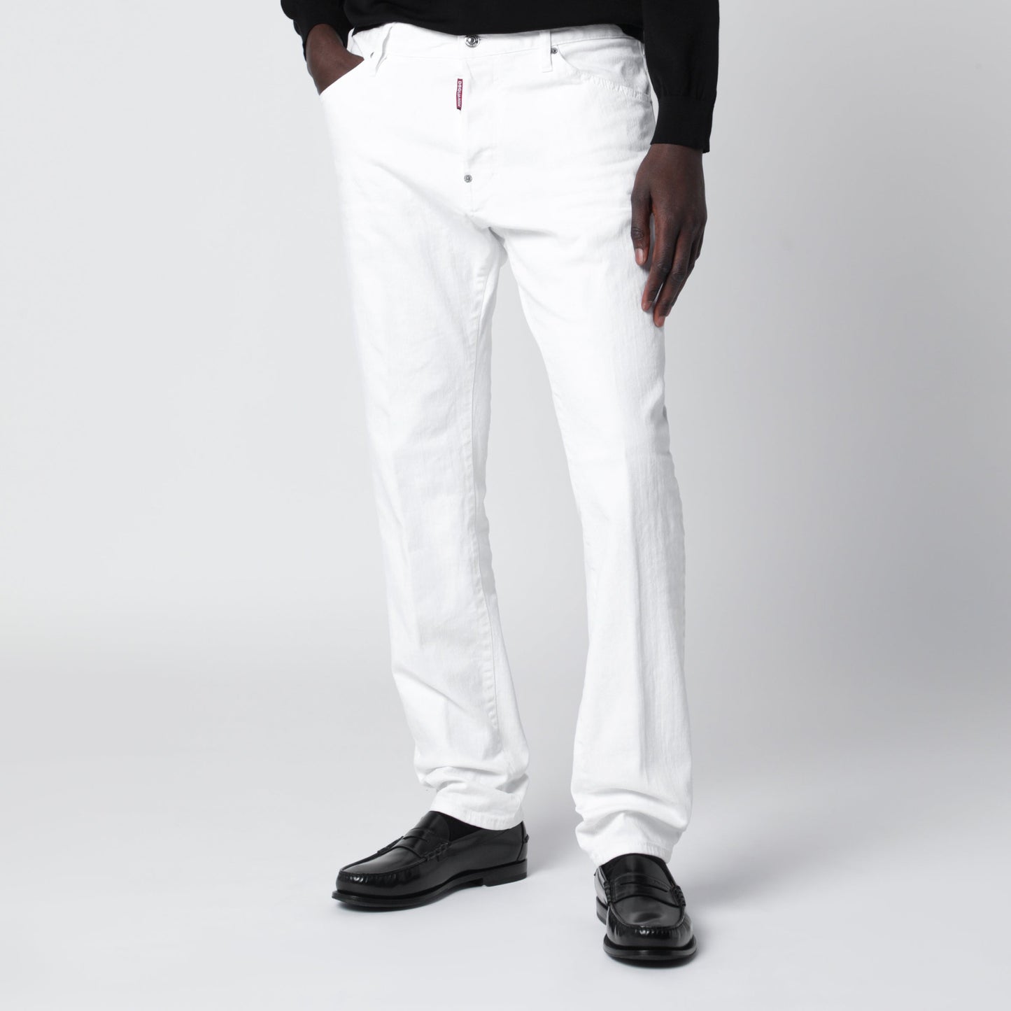 Dsquared2 Teddy Jeans In White Stretch Cotton Denim Men DSQUARED2